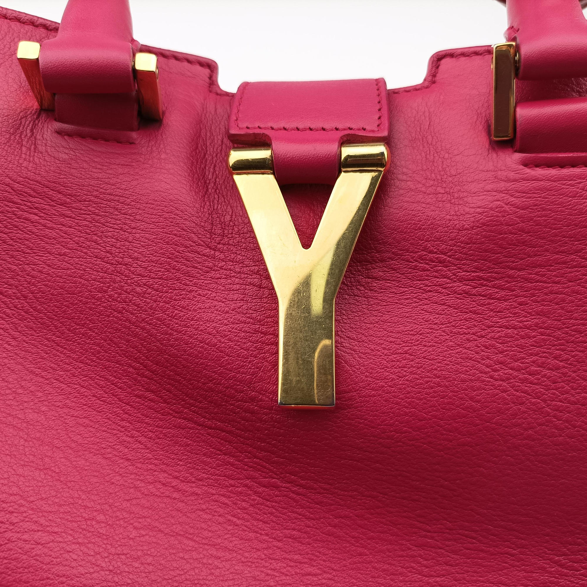 Secondhand Yves Saint Laurent Y Ligne Petit Cabas Rose Leather 311210 shoulderbag | stylenewstar