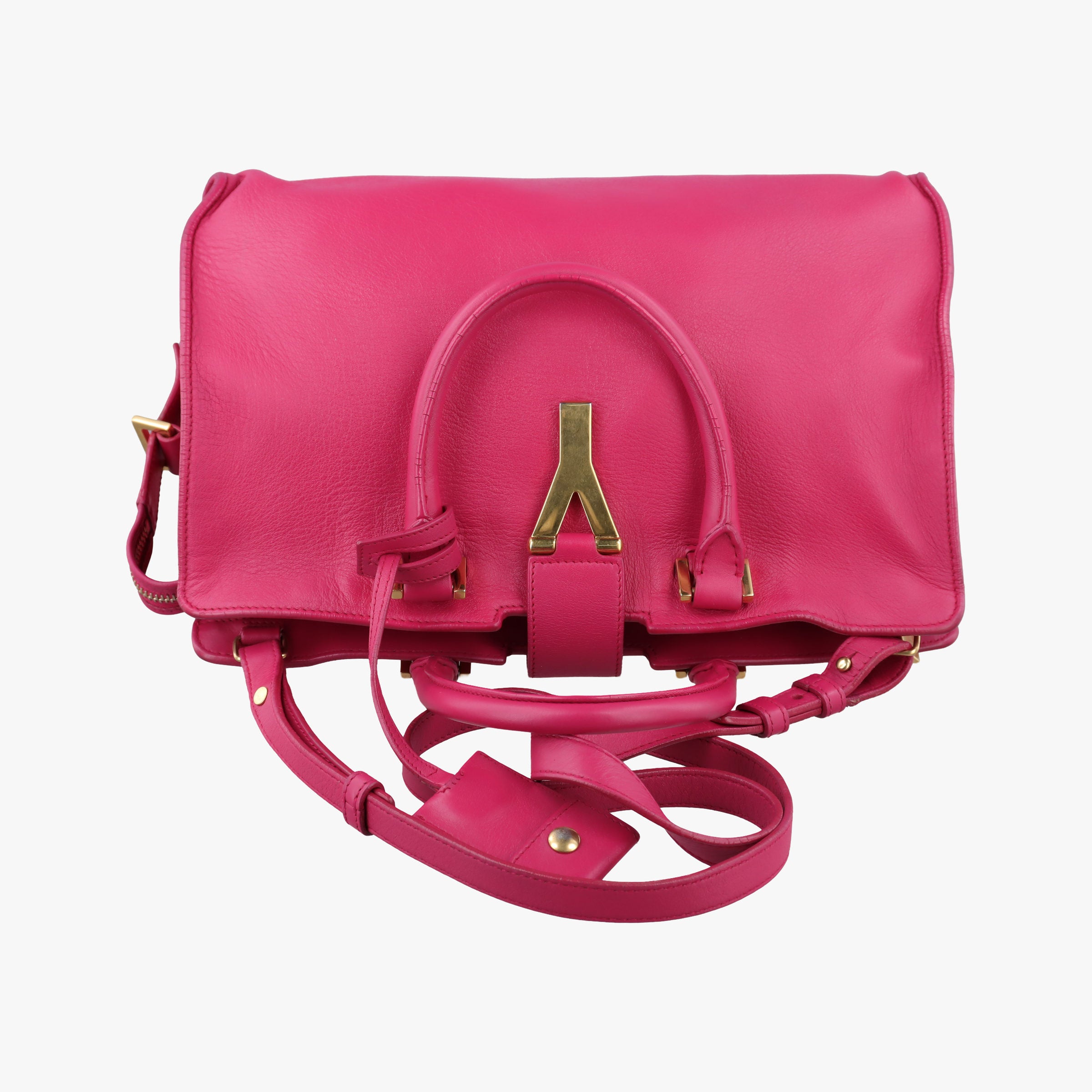 Secondhand Yves Saint Laurent Y Ligne Petit Cabas Rose Leather 311210 shoulderbag | stylenewstar