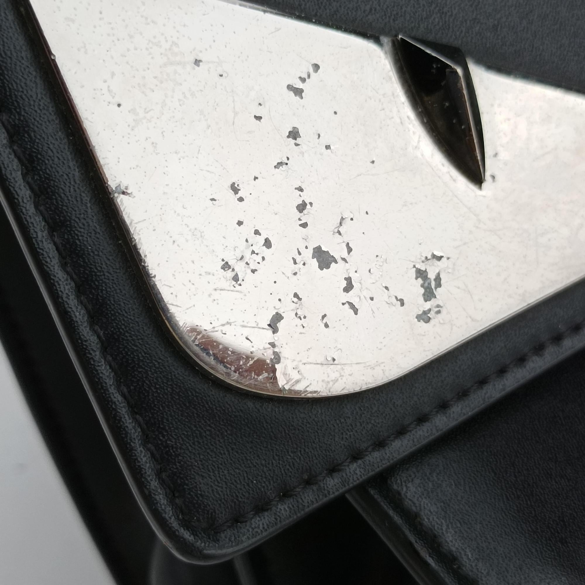 Vintage Fendi Kan I Black Leather 8BT283 shoulderbag | stylenewstar