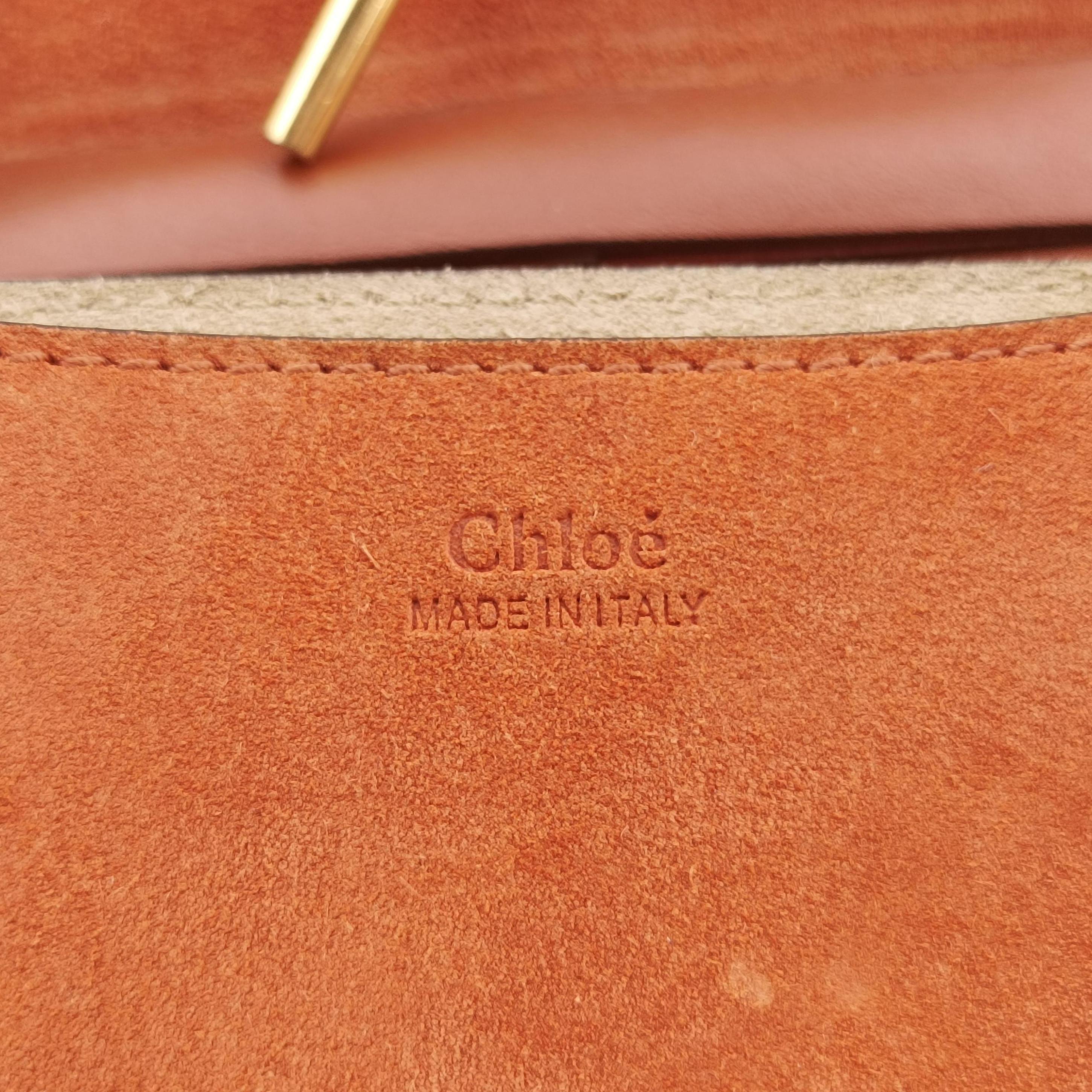 Pre-owned Chloe DREW Orange Leather×suede  shoulderbag | stylenewstar