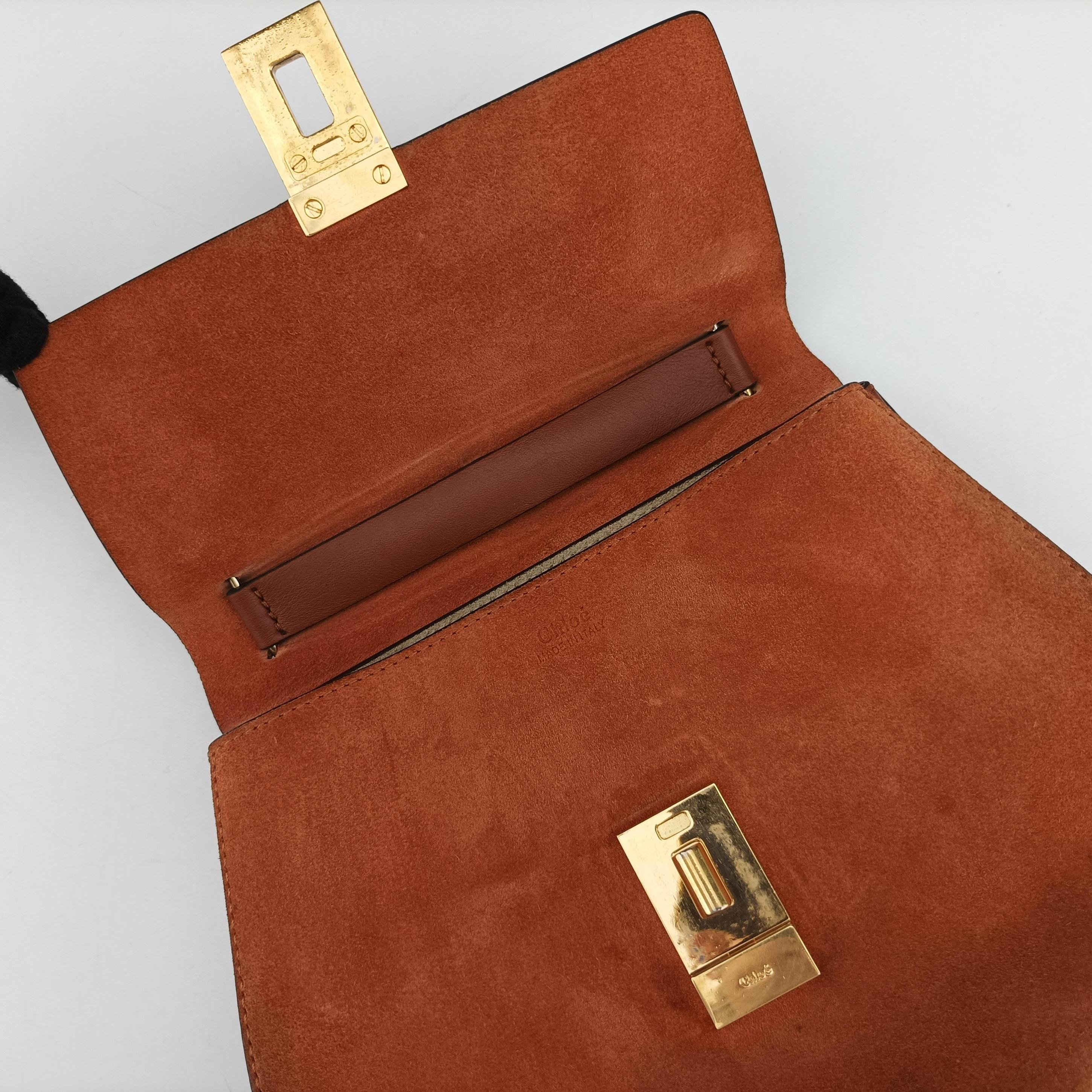 Pre-owned Chloe DREW Orange Leather×suede  shoulderbag | stylenewstar