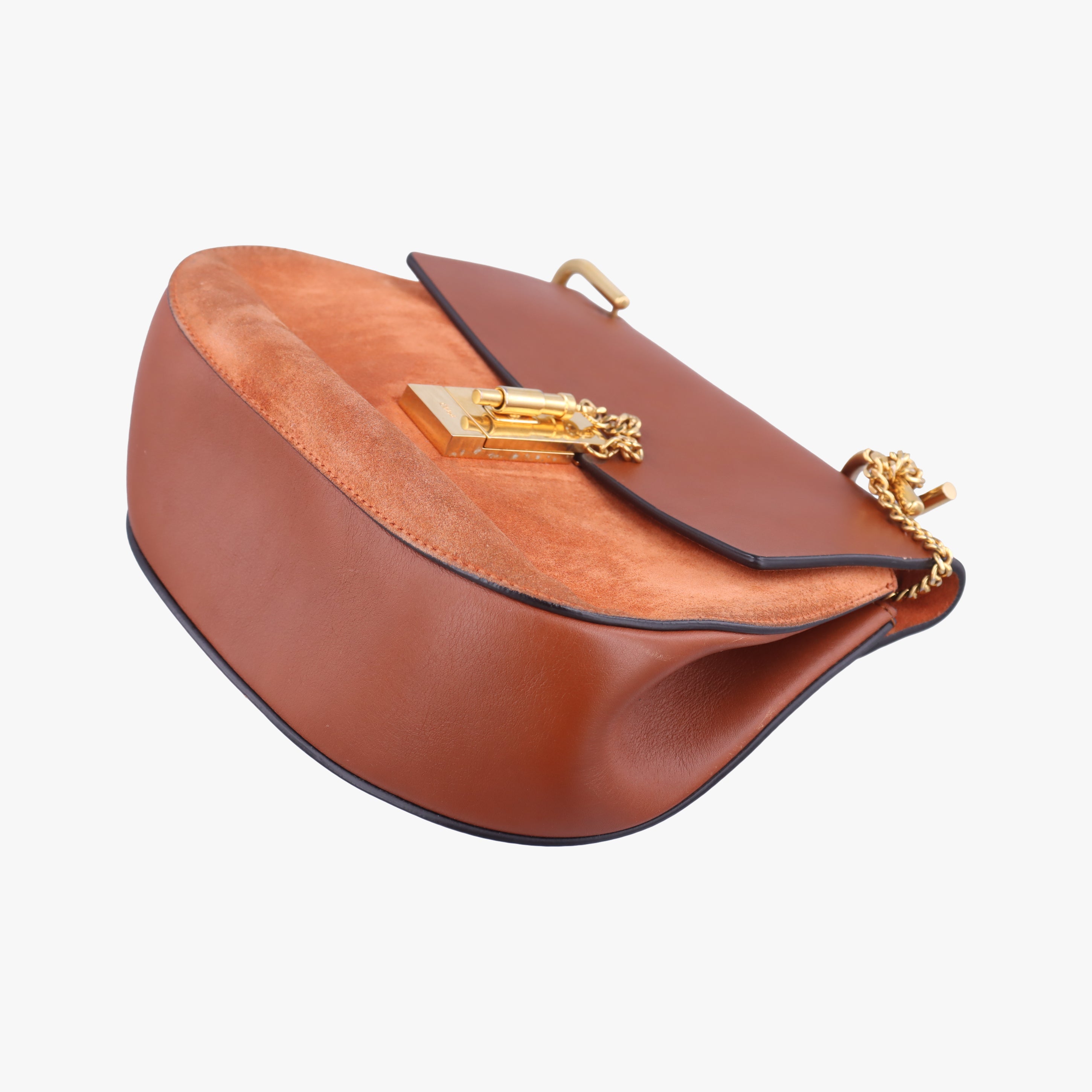 Pre-owned Chloe DREW Orange Leather×suede  shoulderbag | stylenewstar