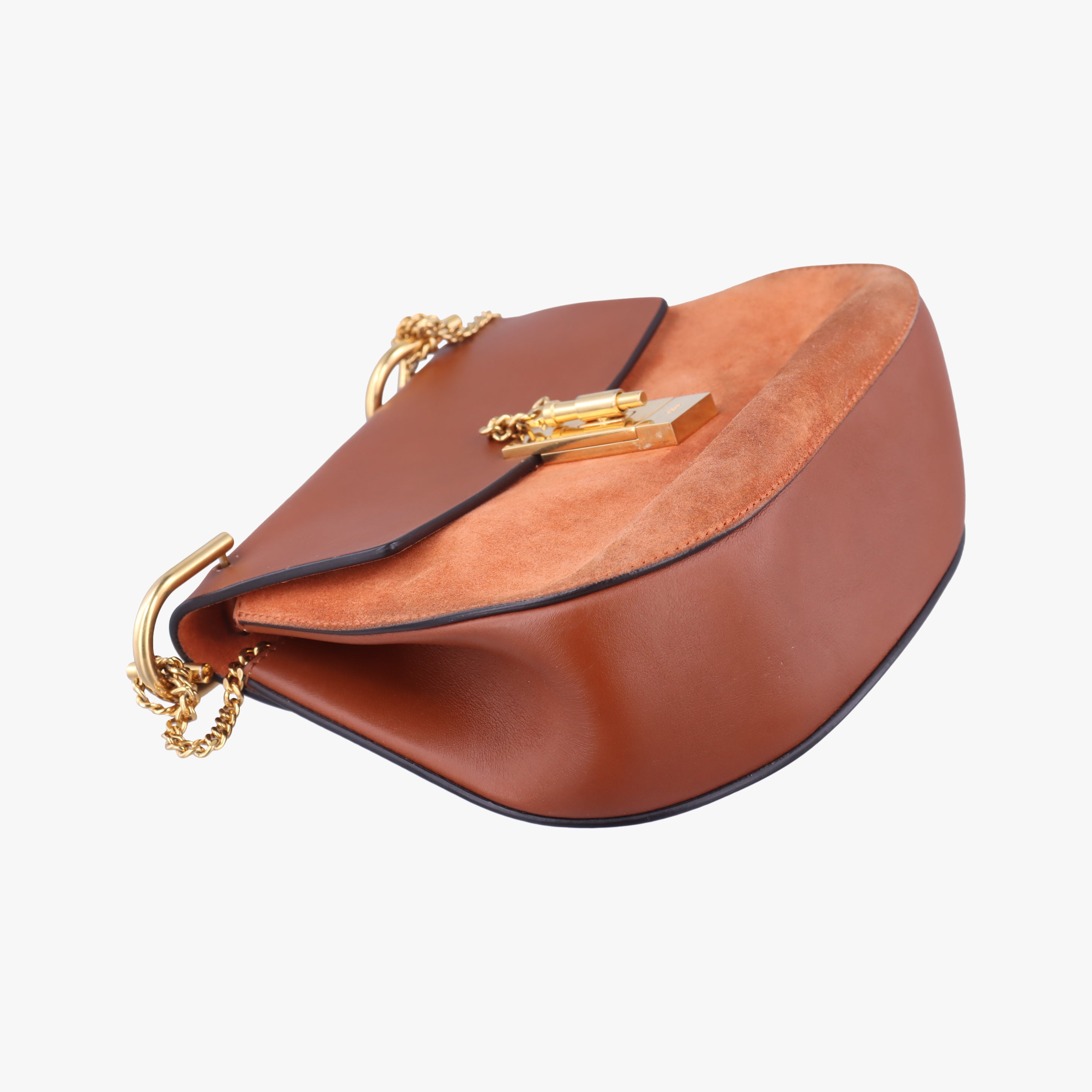 Pre-owned Chloe DREW Orange Leather×suede  shoulderbag | stylenewstar