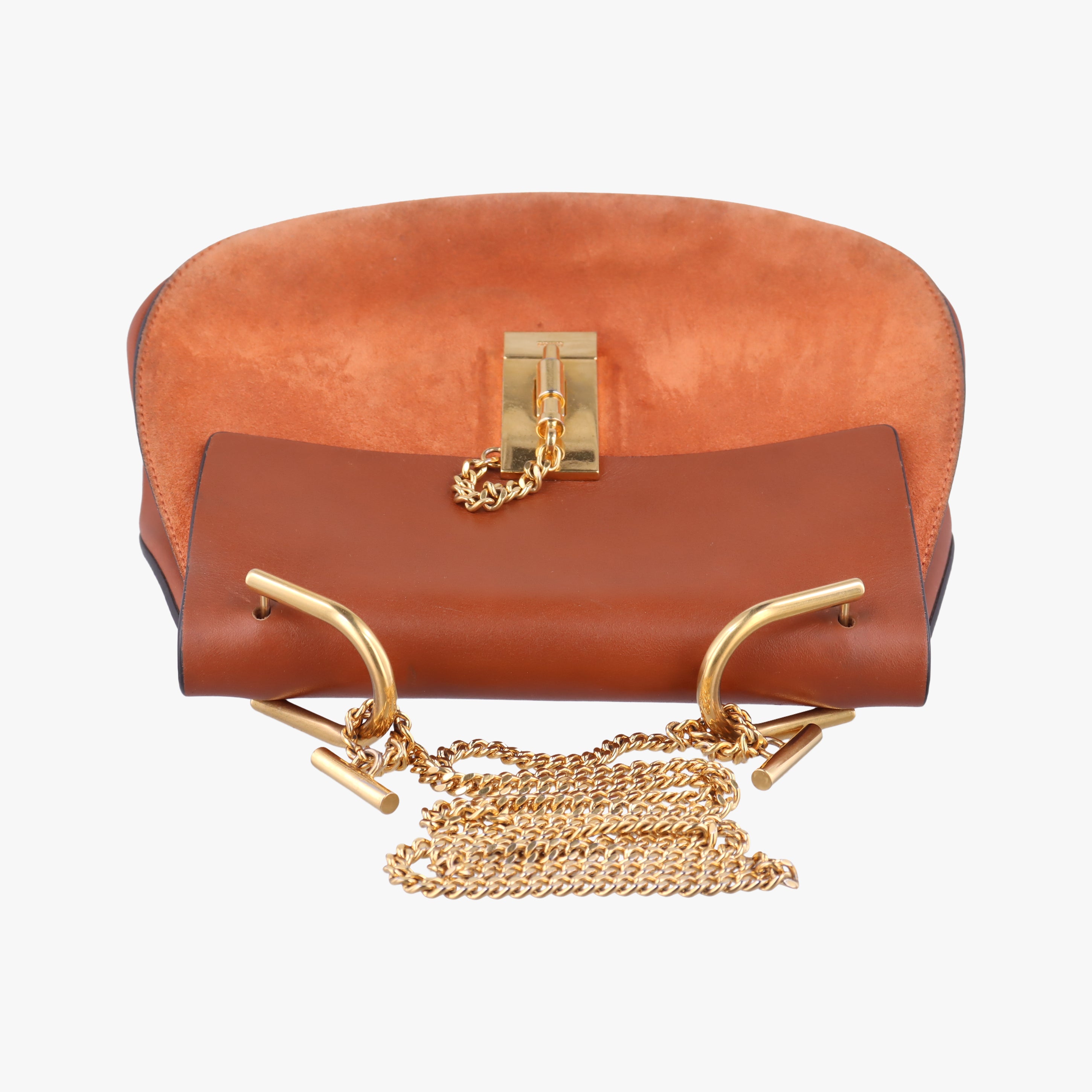 Pre-owned Chloe DREW Orange Leather×suede  shoulderbag | stylenewstar