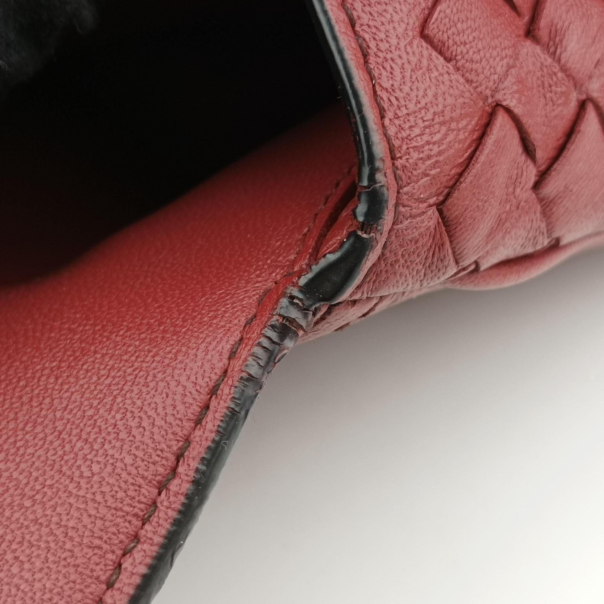 Vintage Bottega Veneta Luna Intrecciato Red lambskin  shoulderbag | stylenewstar