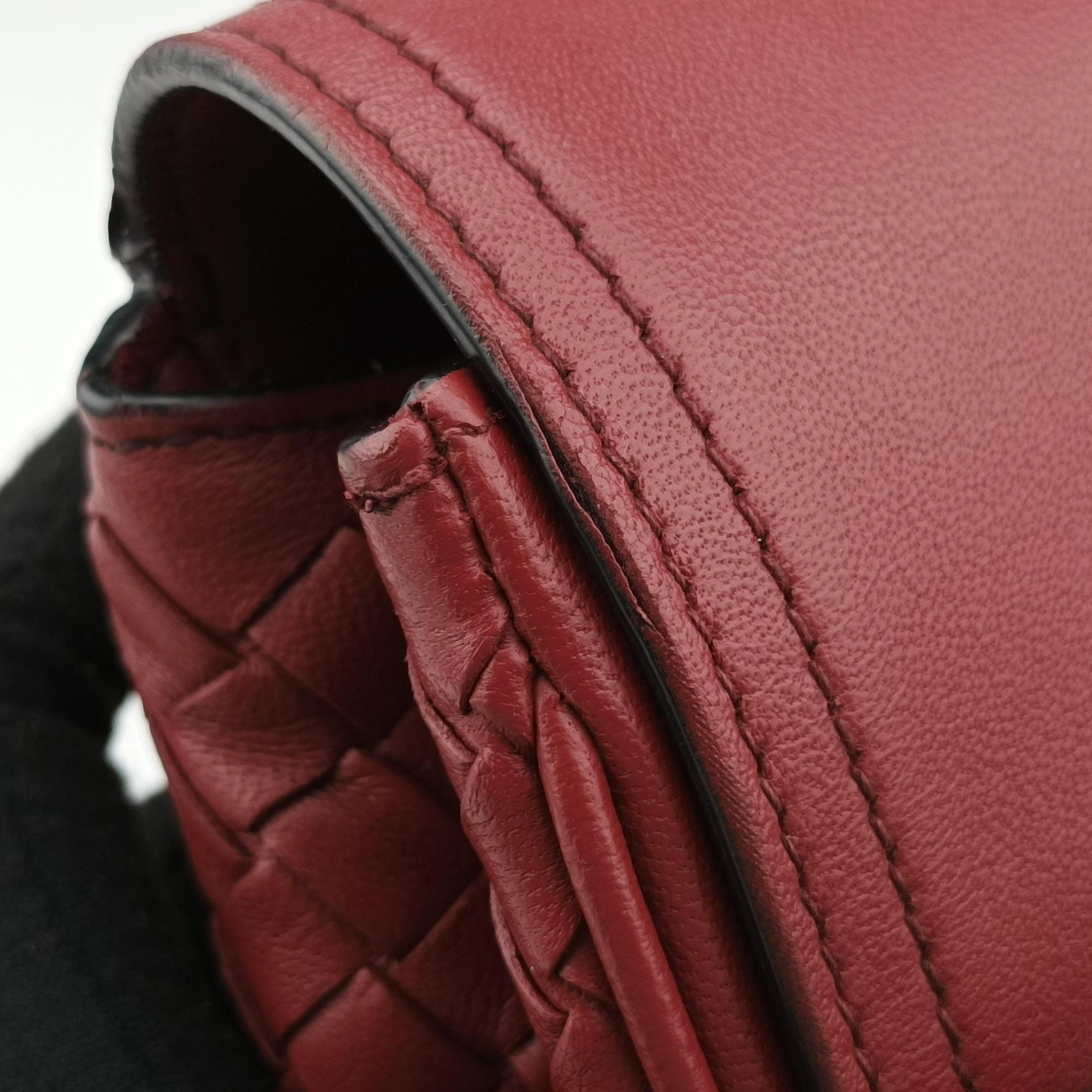 Vintage Bottega Veneta Luna Intrecciato Red lambskin  shoulderbag | stylenewstar