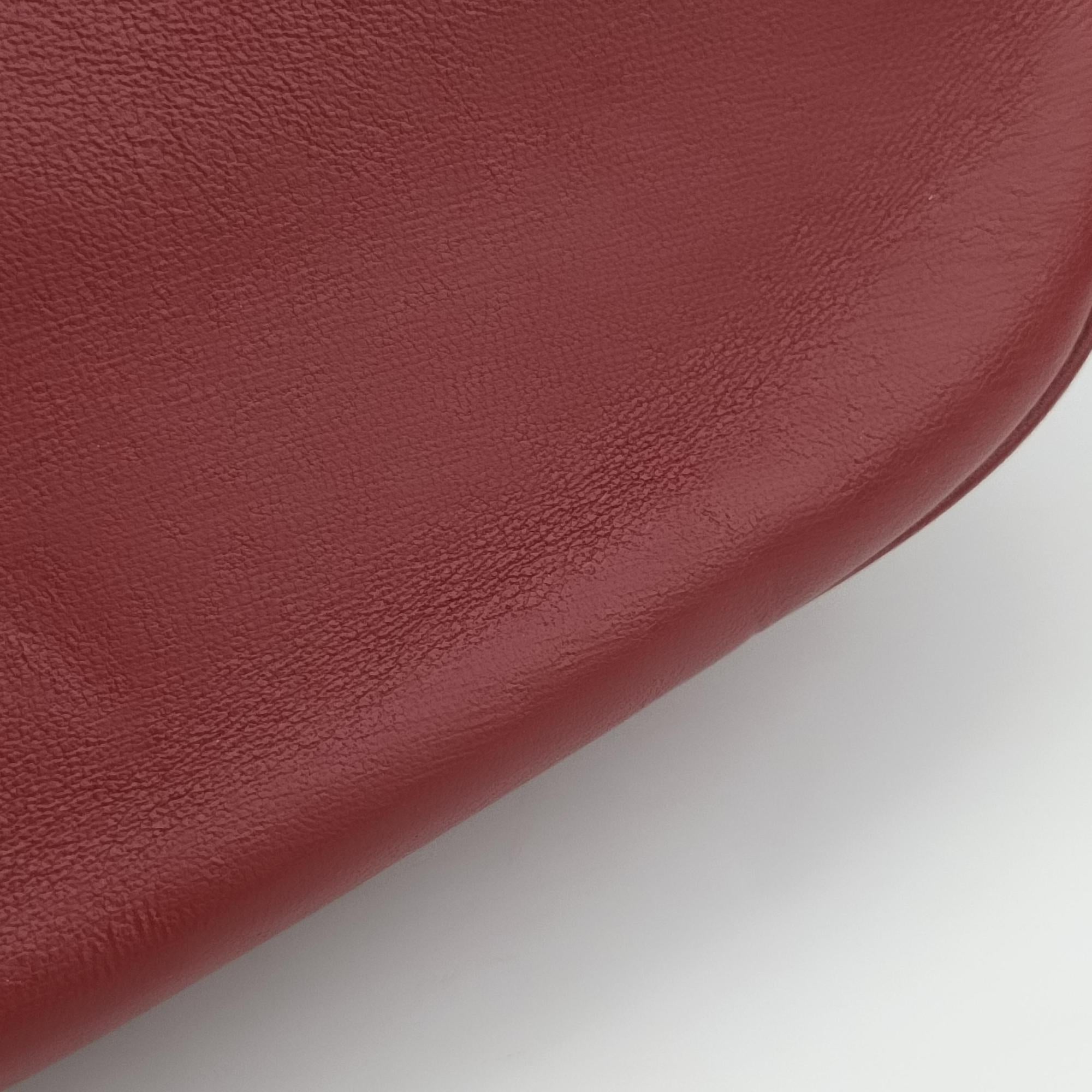 Vintage Bottega Veneta Luna Intrecciato Red lambskin  shoulderbag | stylenewstar