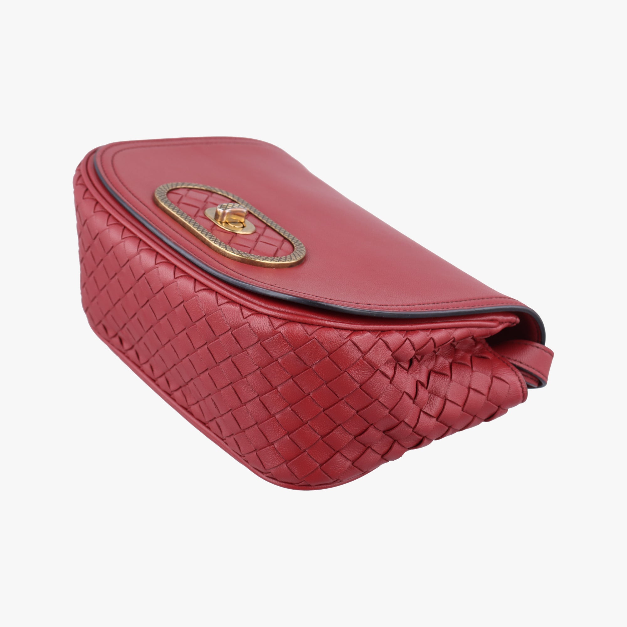 Vintage Bottega Veneta Luna Intrecciato Red lambskin  shoulderbag | stylenewstar