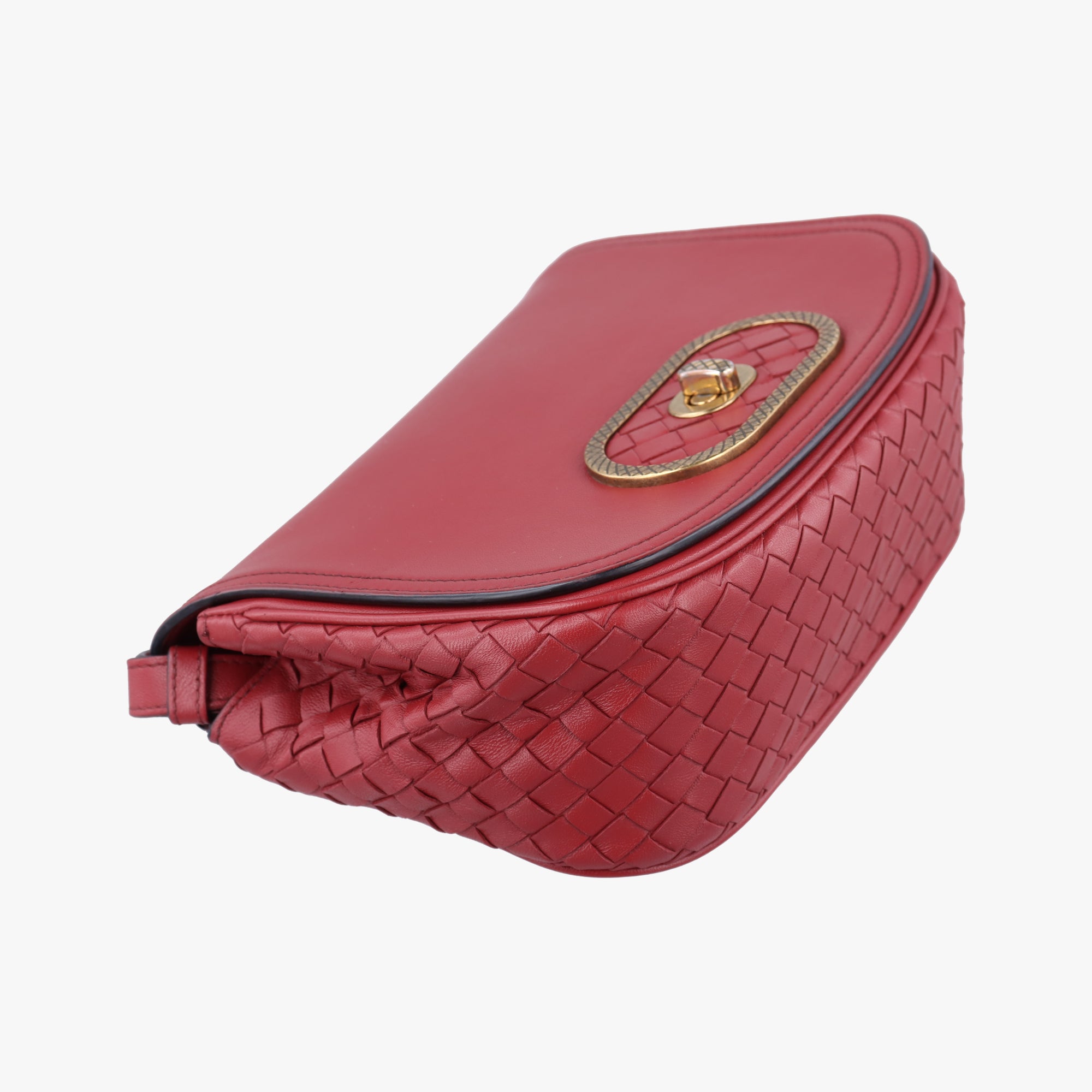 Vintage Bottega Veneta Luna Intrecciato Red lambskin  shoulderbag | stylenewstar