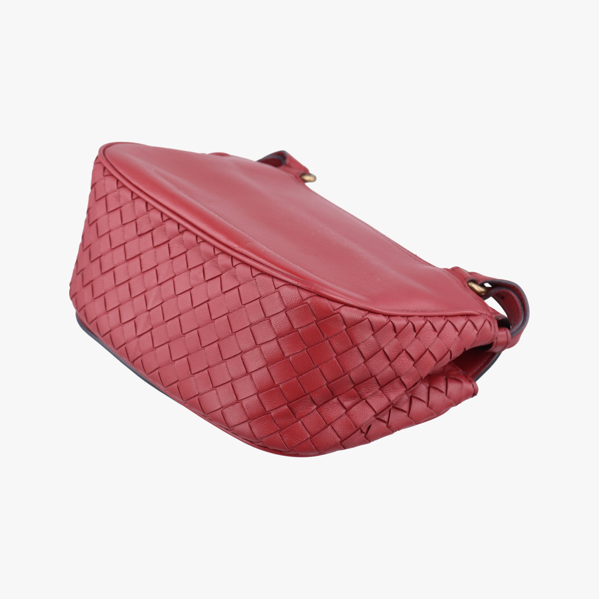 Vintage Bottega Veneta Luna Intrecciato Red lambskin  shoulderbag | stylenewstar