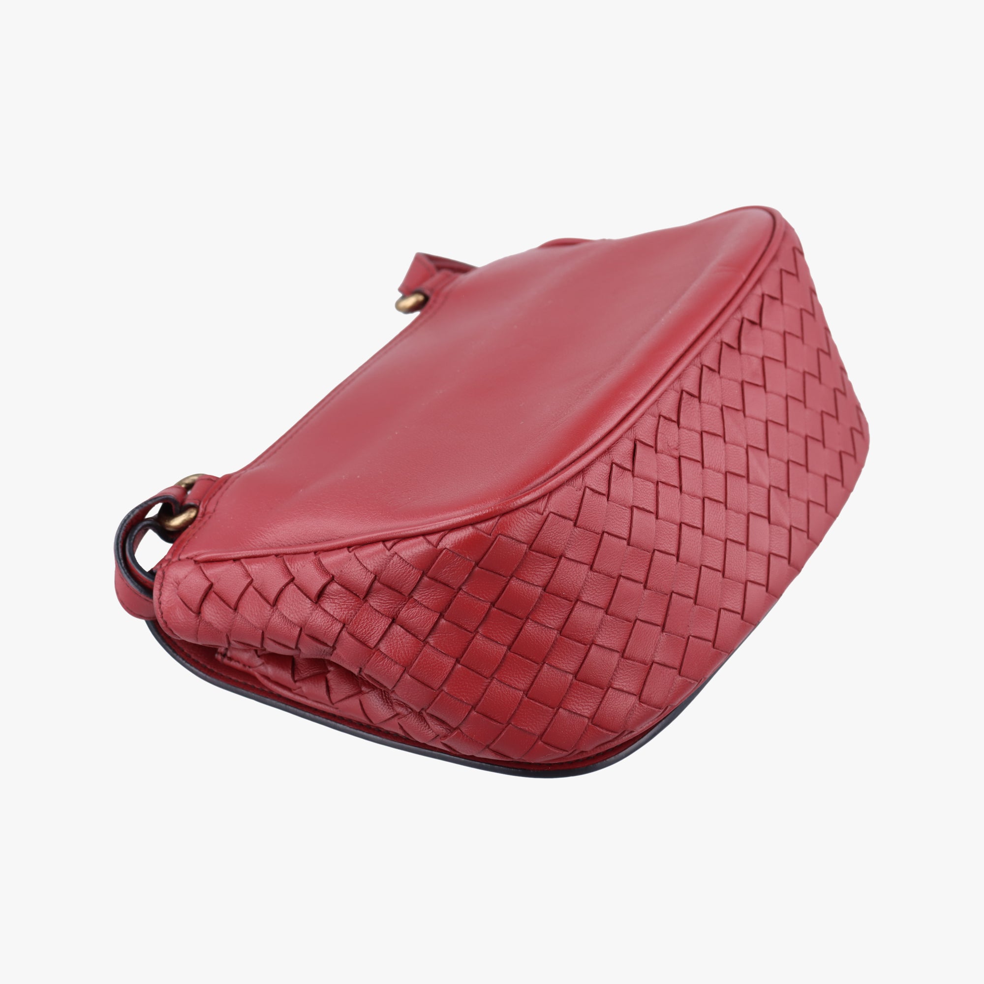 Vintage Bottega Veneta Luna Intrecciato Red lambskin  shoulderbag | stylenewstar