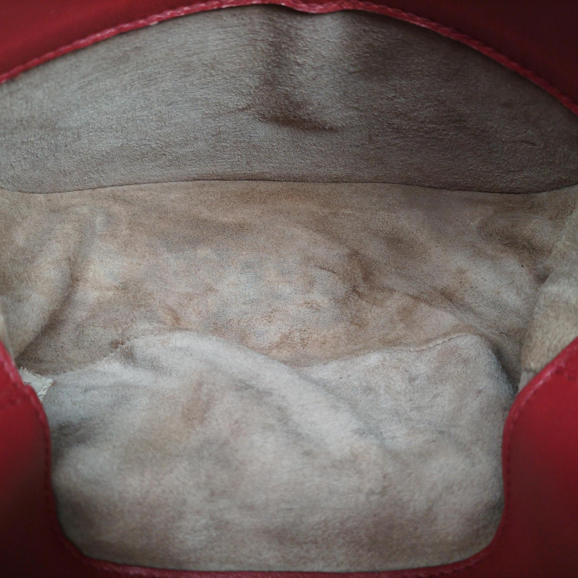 Vintage Bottega Veneta Luna Intrecciato Red lambskin  shoulderbag | stylenewstar