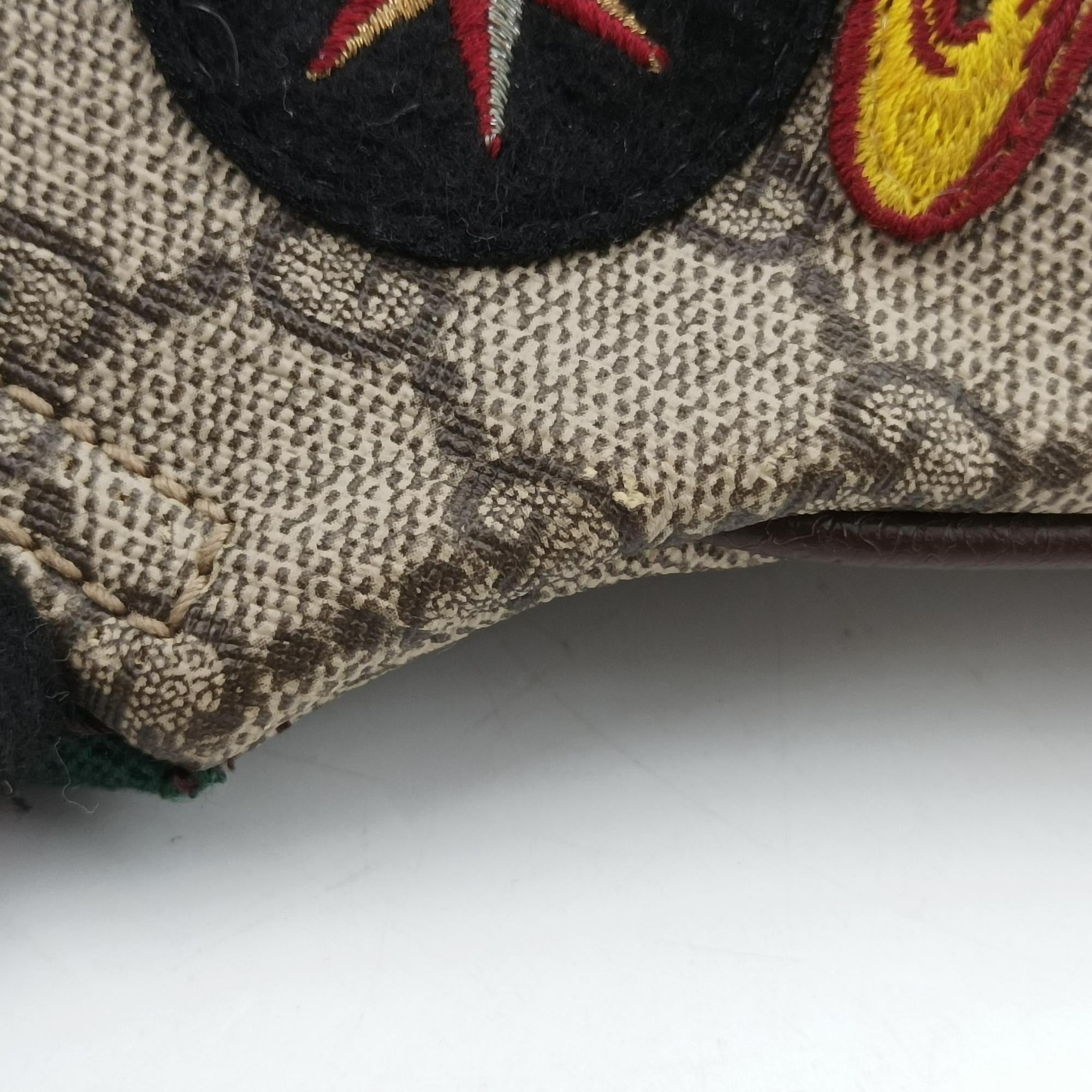 Pre-owned Gucci GG Supreme Courrier beige×Multicolour PVC coated canvas 529711 bum bag/waist bag | stylenewstar