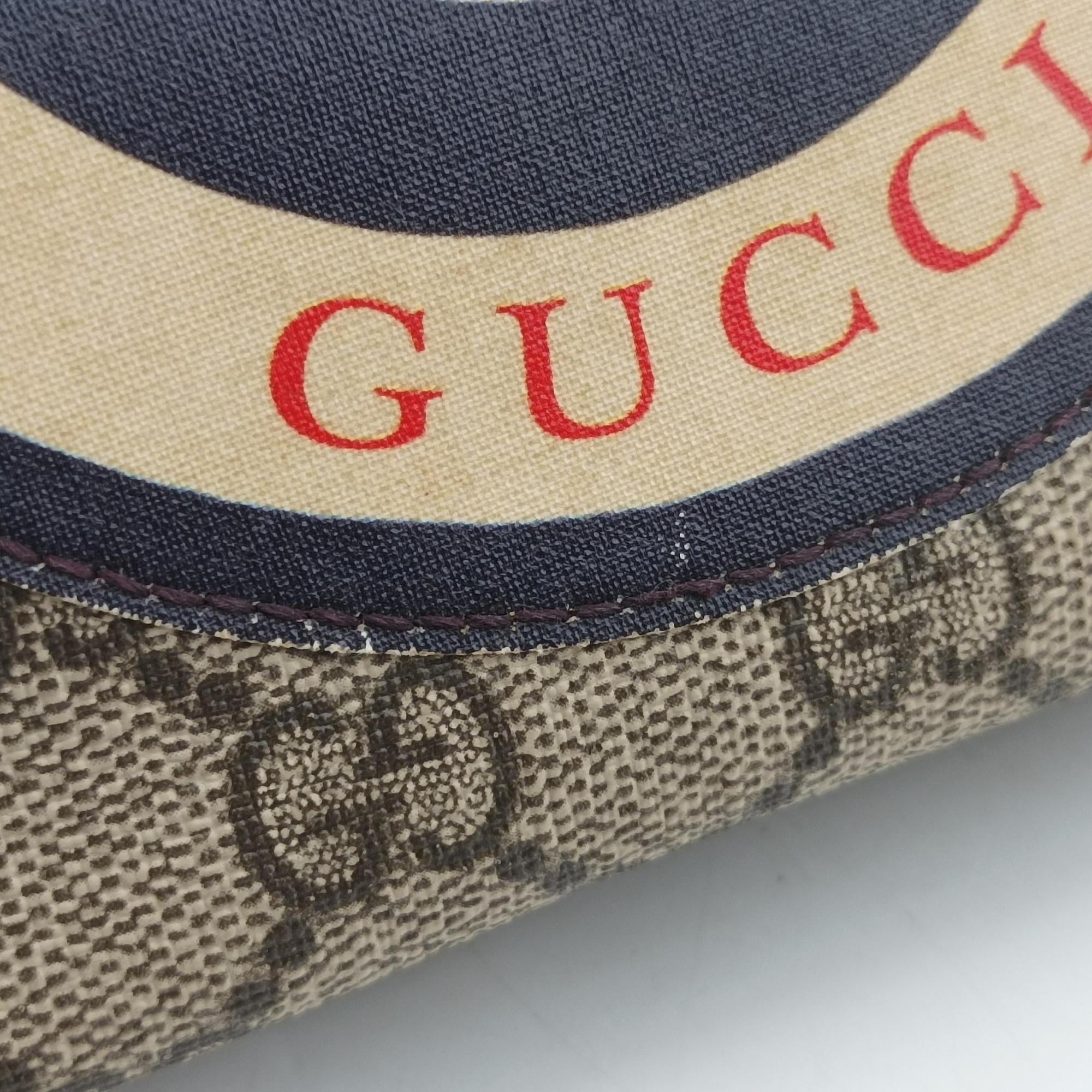 Pre-owned Gucci GG Supreme Courrier beige×Multicolour PVC coated canvas 529711 bum bag/waist bag | stylenewstar