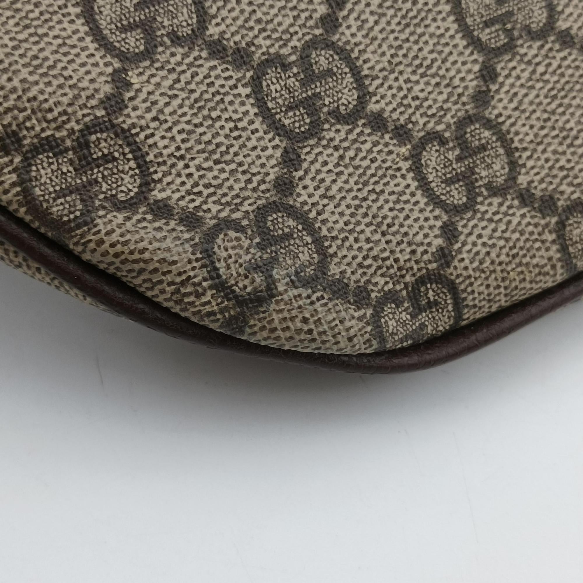 Pre-owned Gucci GG Supreme Courrier beige×Multicolour PVC coated canvas 529711 bum bag/waist bag | stylenewstar