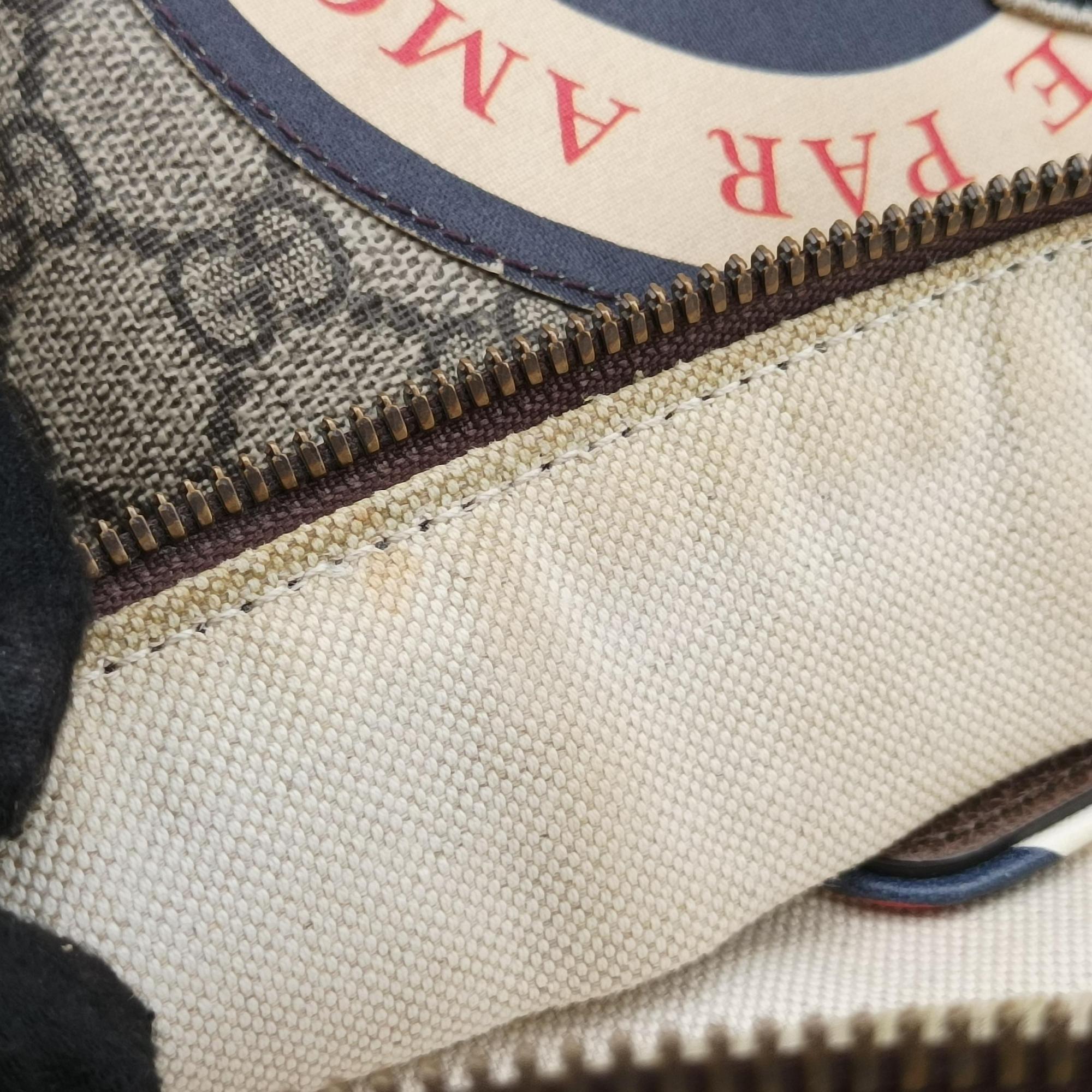 Pre-owned Gucci GG Supreme Courrier beige×Multicolour PVC coated canvas 529711 bum bag/waist bag | stylenewstar