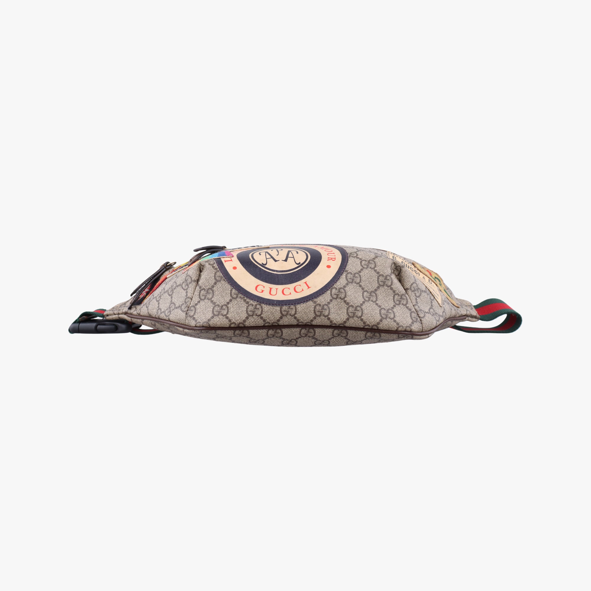 Pre-owned Gucci GG Supreme Courrier beige×Multicolour PVC coated canvas 529711 bum bag/waist bag | stylenewstar