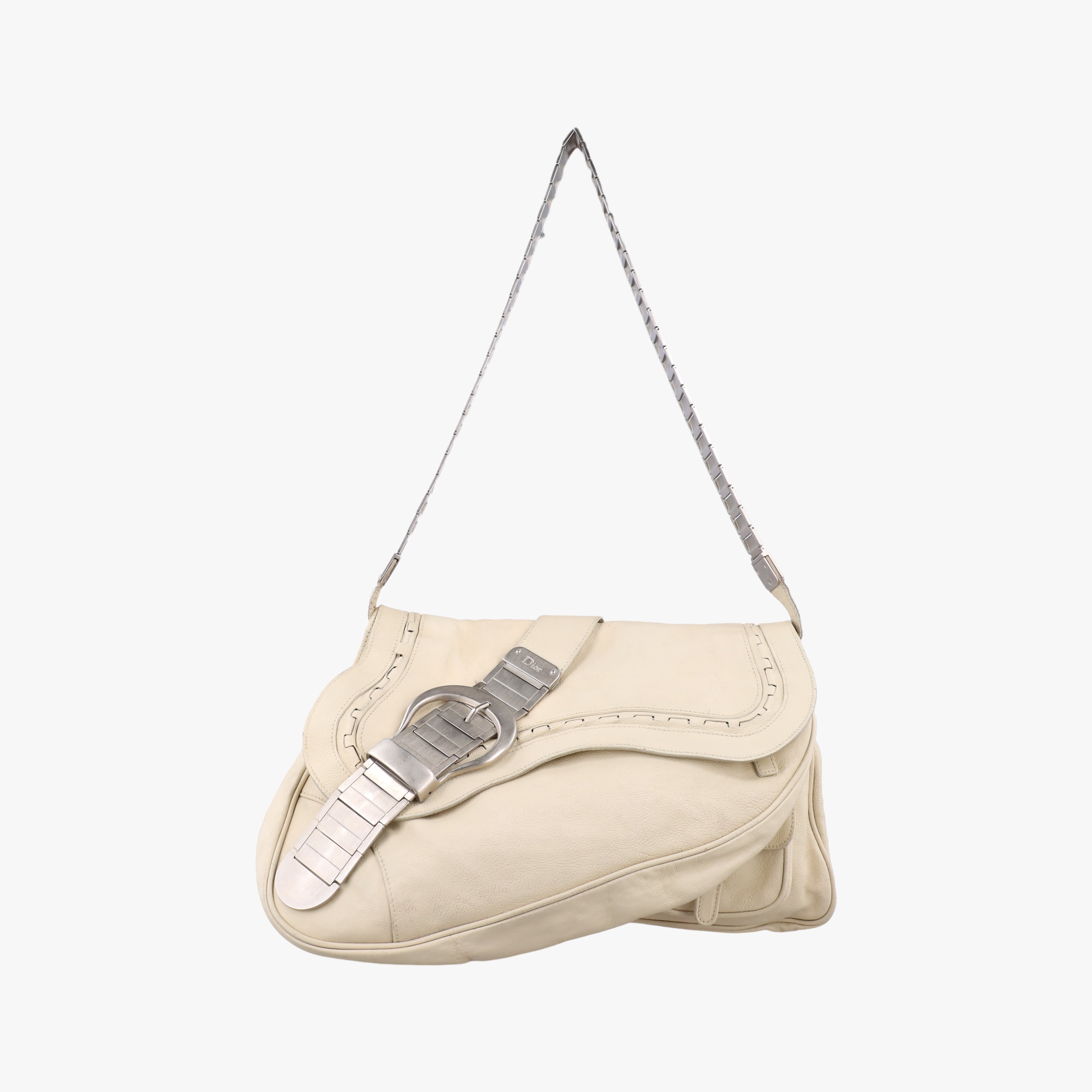 Vintage Christian Dior Gaucho White Leather  shoulderbag | stylenewstar