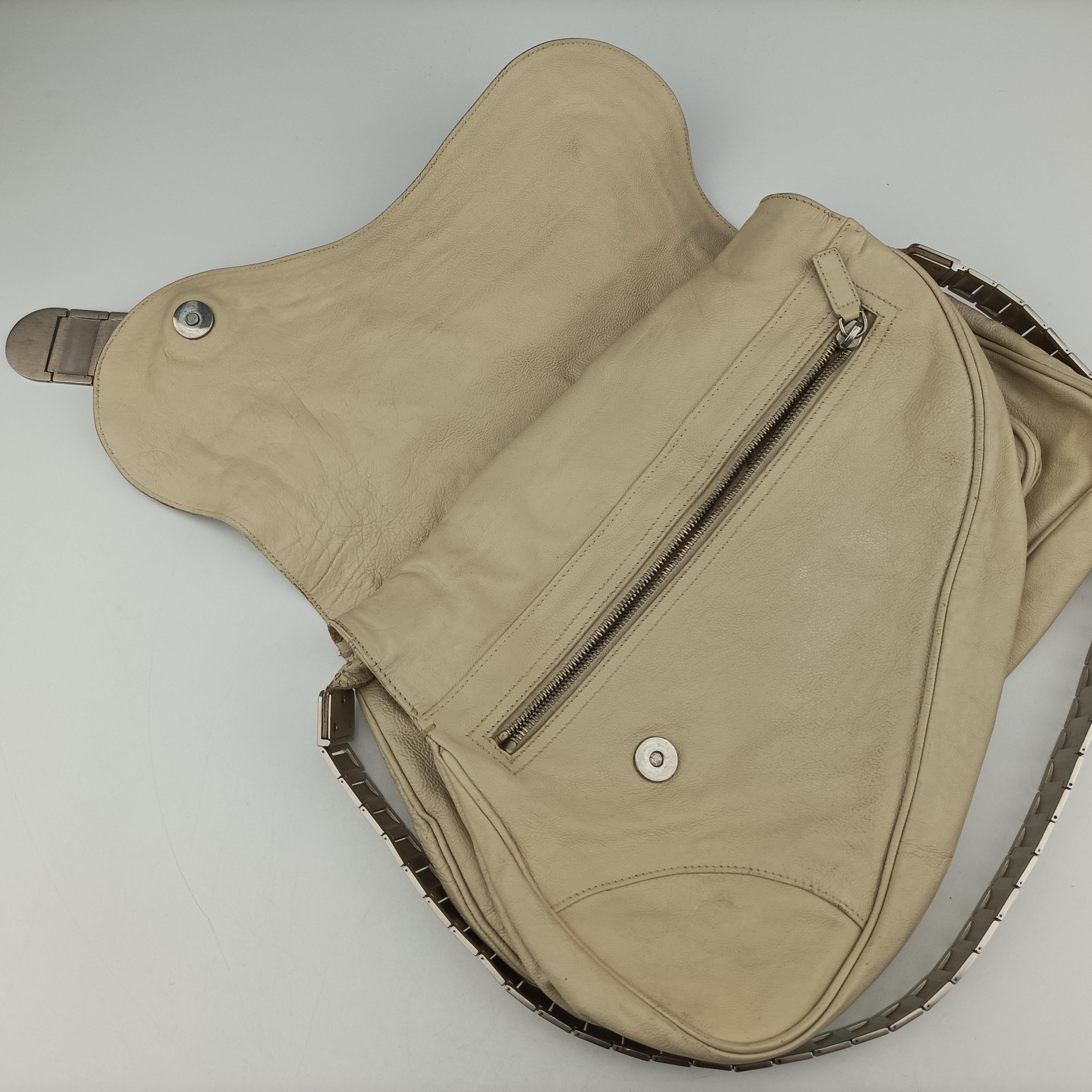 Vintage Christian Dior Gaucho White Leather  shoulderbag | stylenewstar