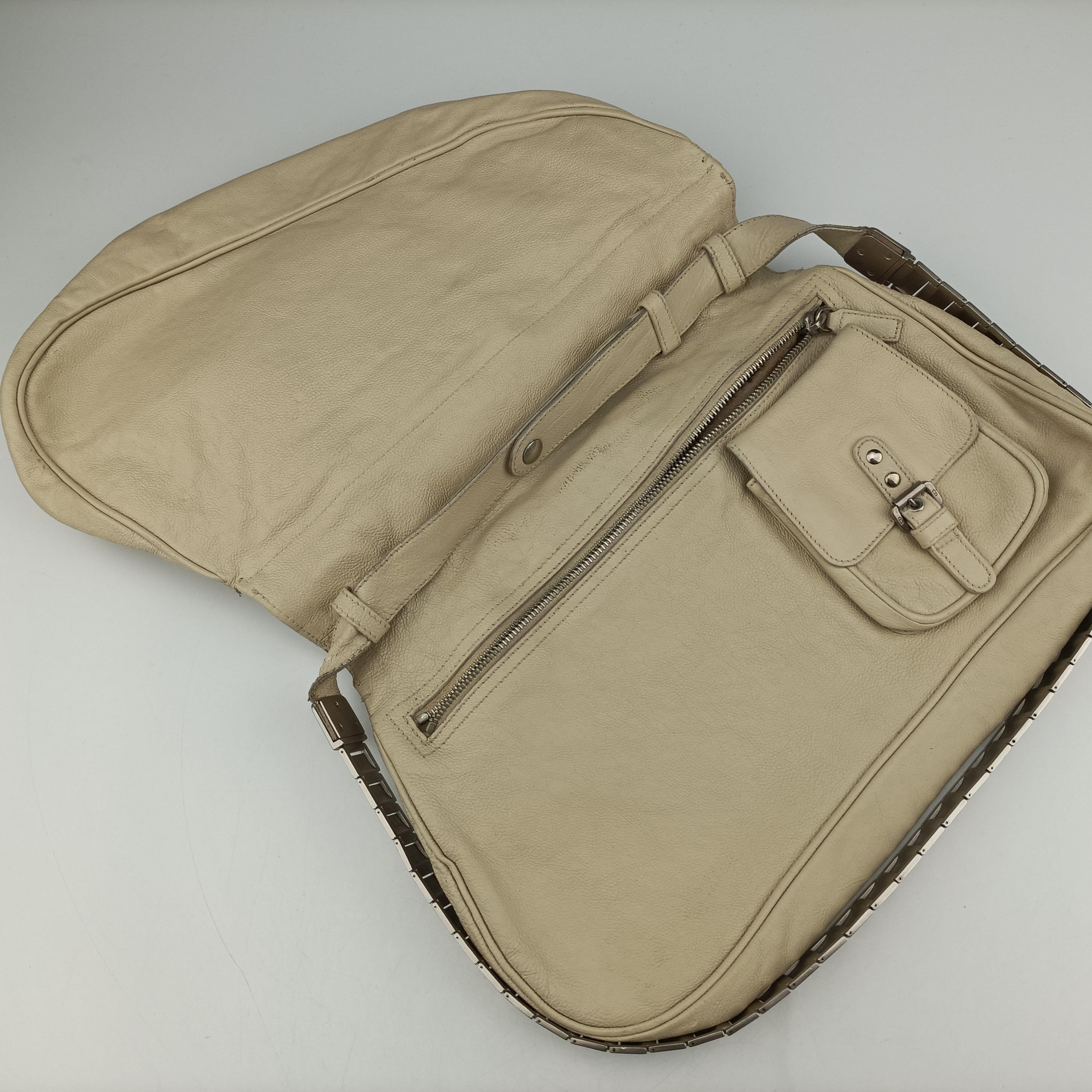 Vintage Christian Dior Gaucho White Leather  shoulderbag | stylenewstar