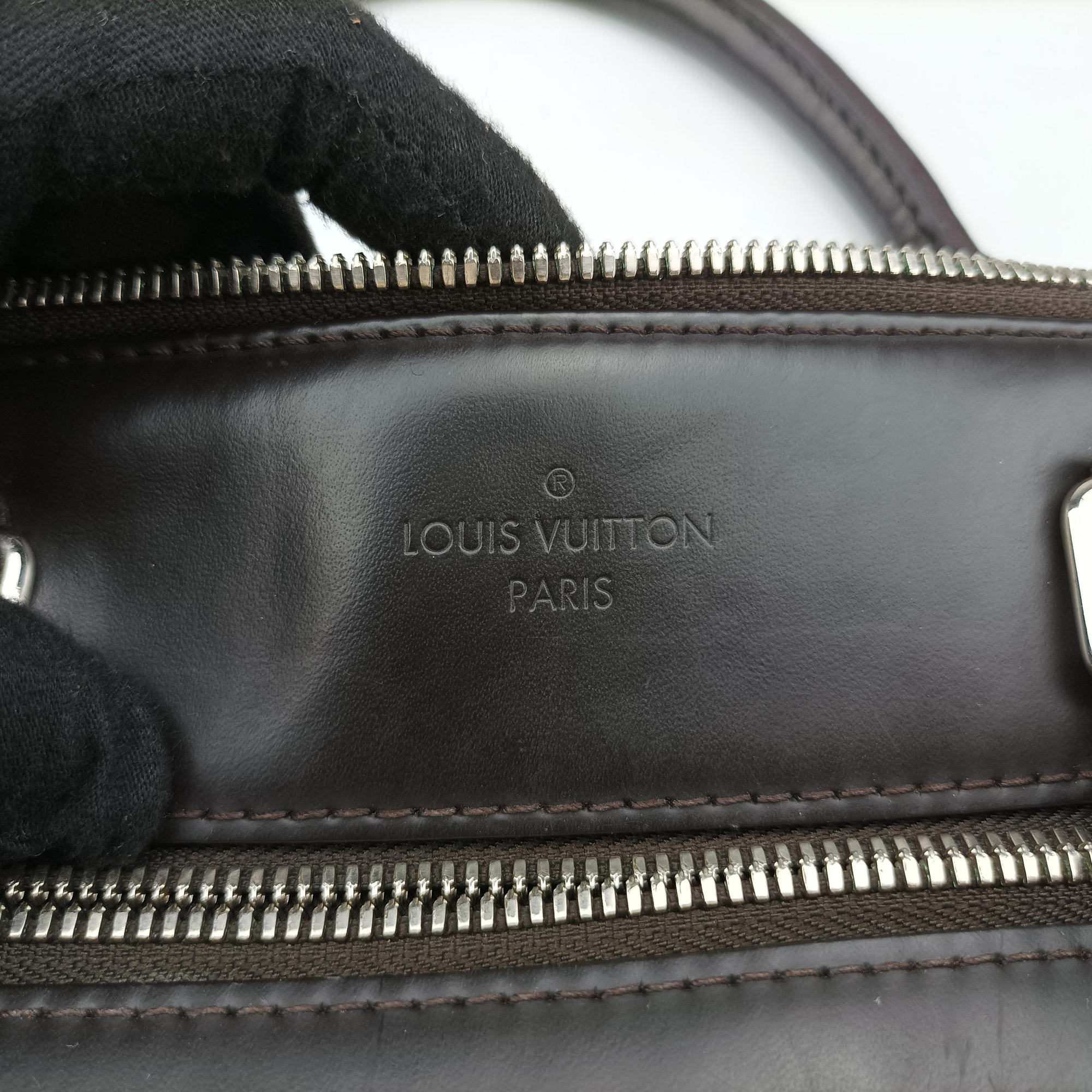 Vintage Louis Vuitton PDJ Port Document Jour Ebene x Noir Damier canvas x leather N41438 handbag | stylenewstar