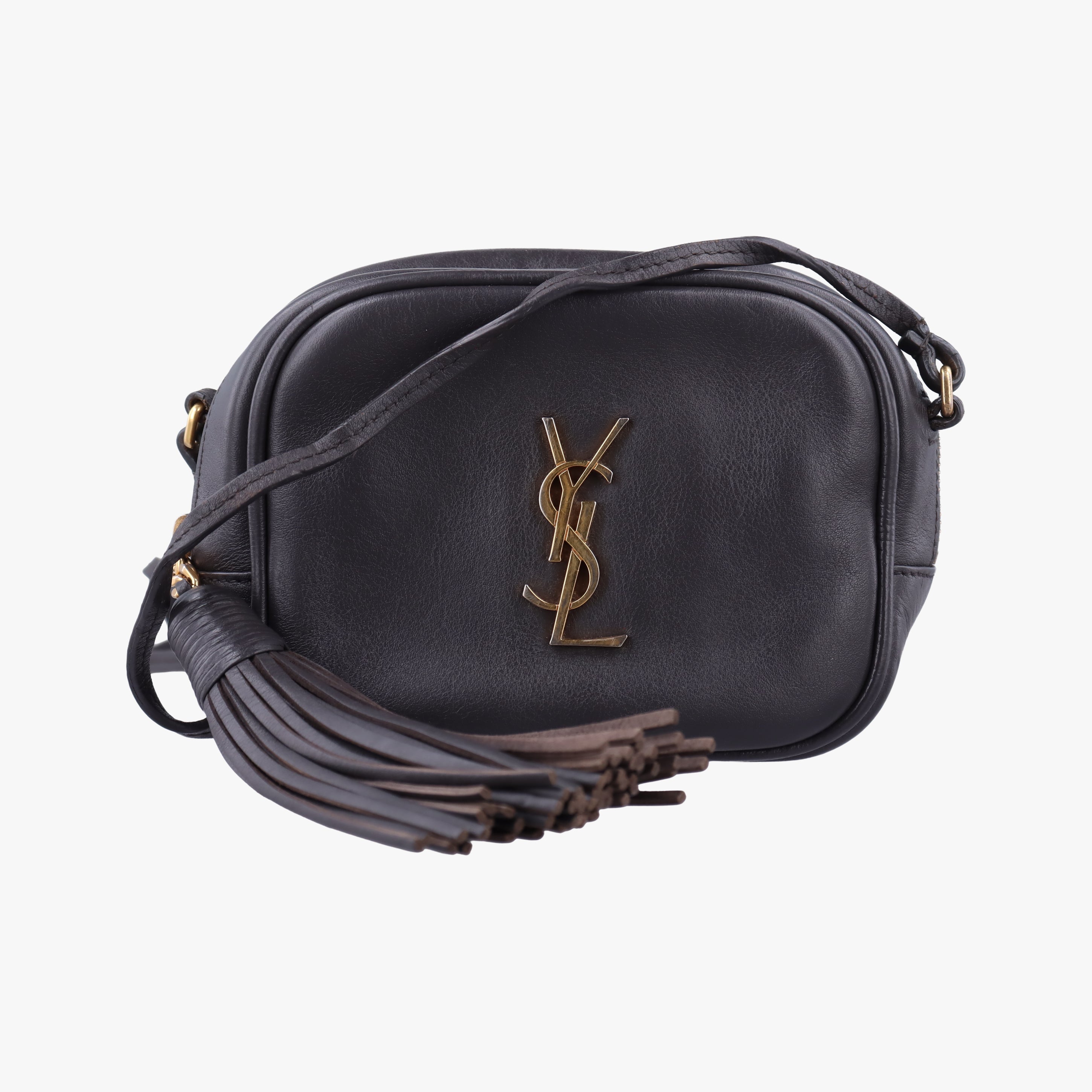 Pre-owned Yves Saint Laurent Monogram Blogger Gray Series Leather 425317 shoulderbag | stylenewstar