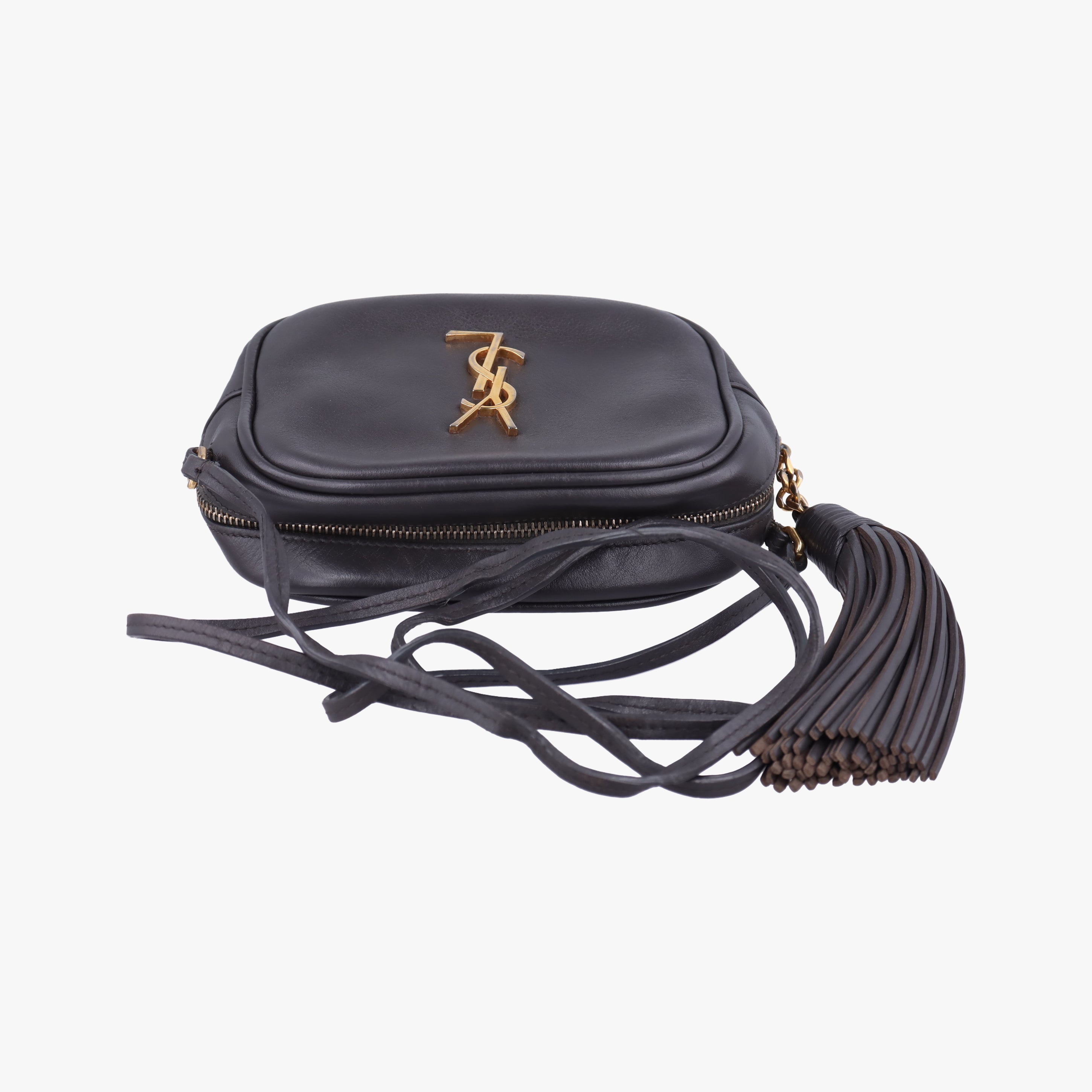 Pre-owned Yves Saint Laurent Monogram Blogger Gray Series Leather 425317 shoulderbag | stylenewstar