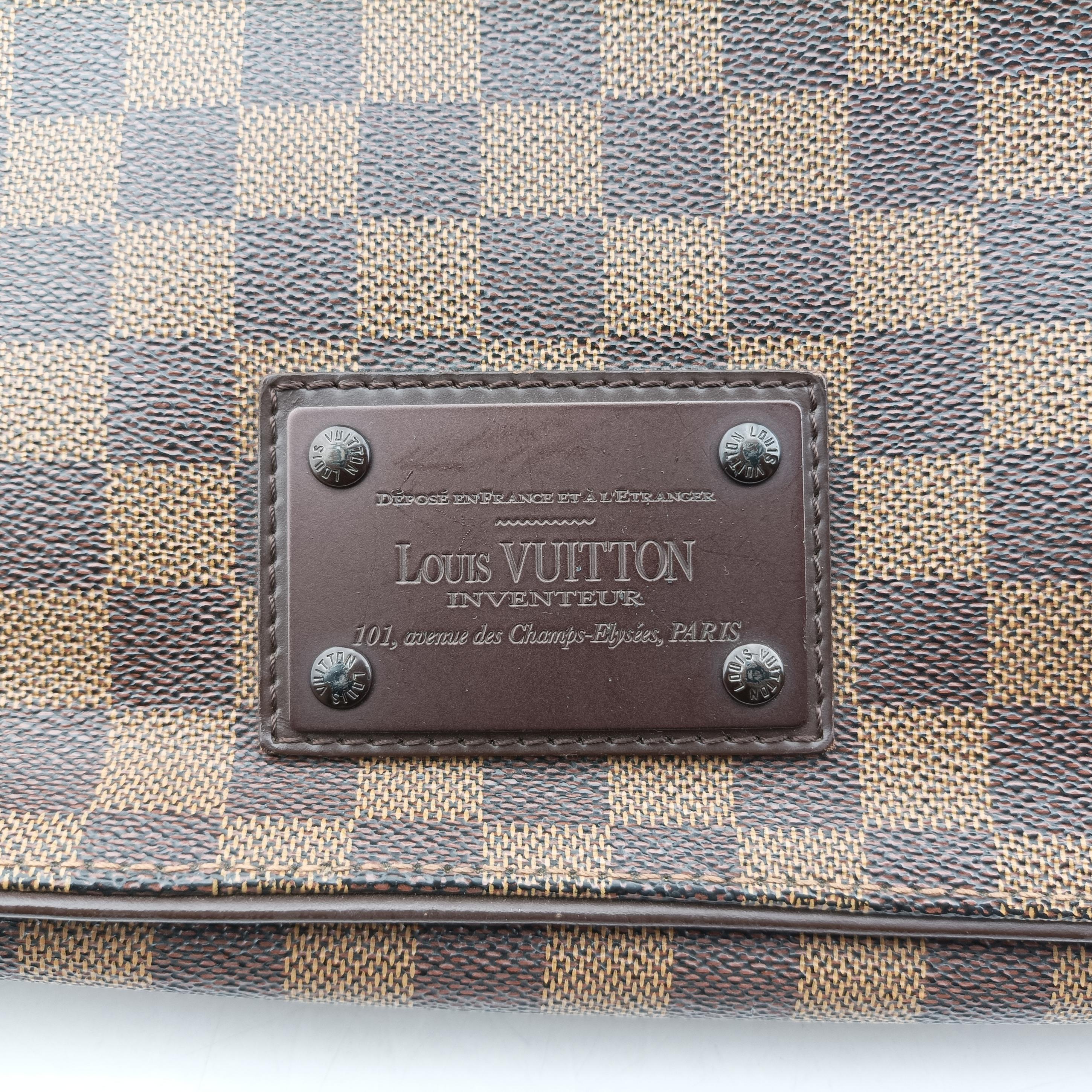 Pre-owned Louis Vuitton BROOKLYN GM EBENE Damier Canvas N51212 shoulderbag | stylenewstar