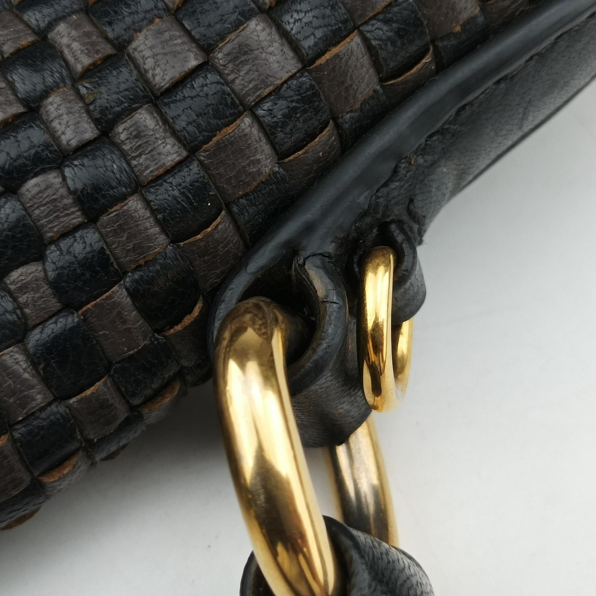 Pre-owned Prada Madras Brown leather  shoulderbag | stylenewstar