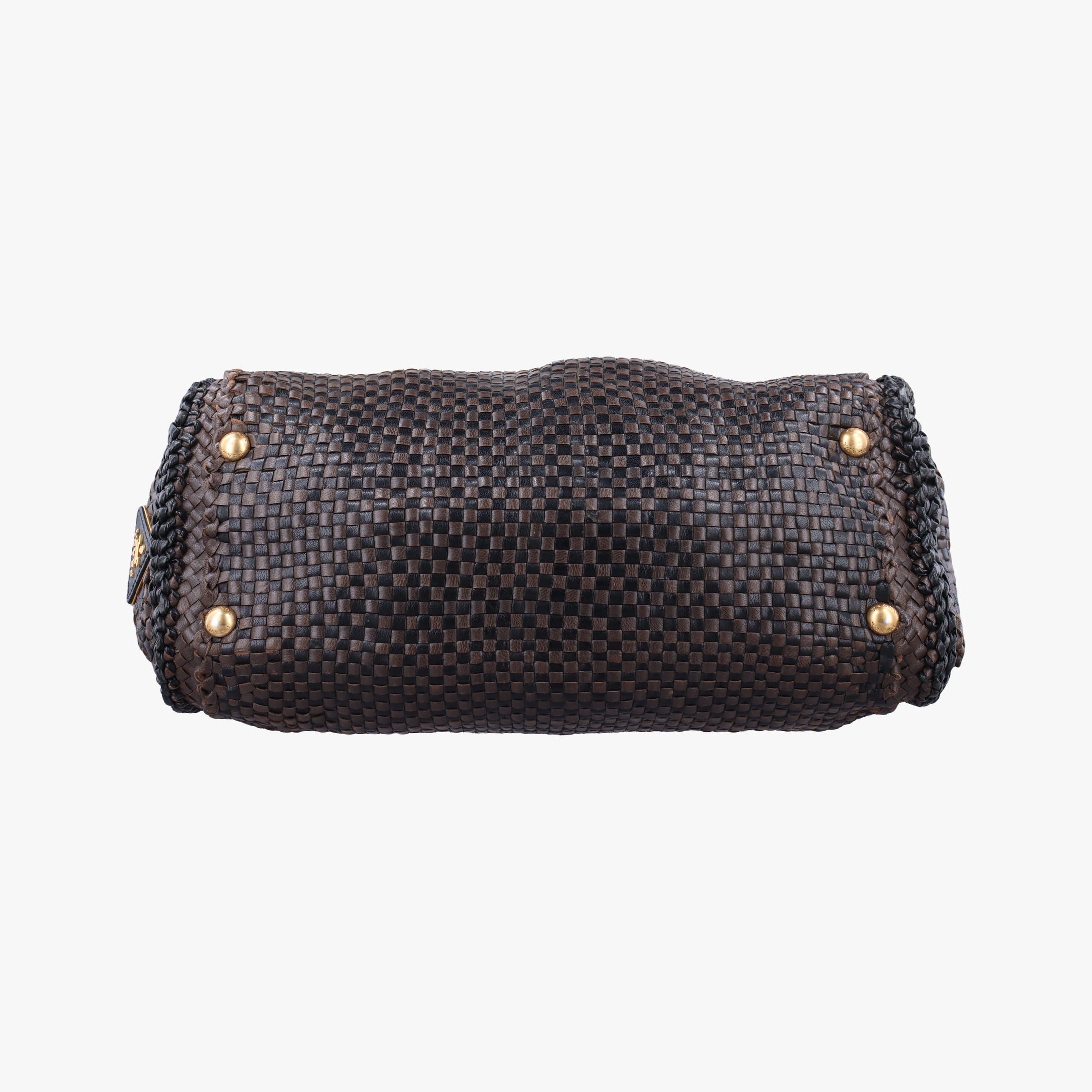 Pre-owned Prada Madras Brown leather  shoulderbag | stylenewstar