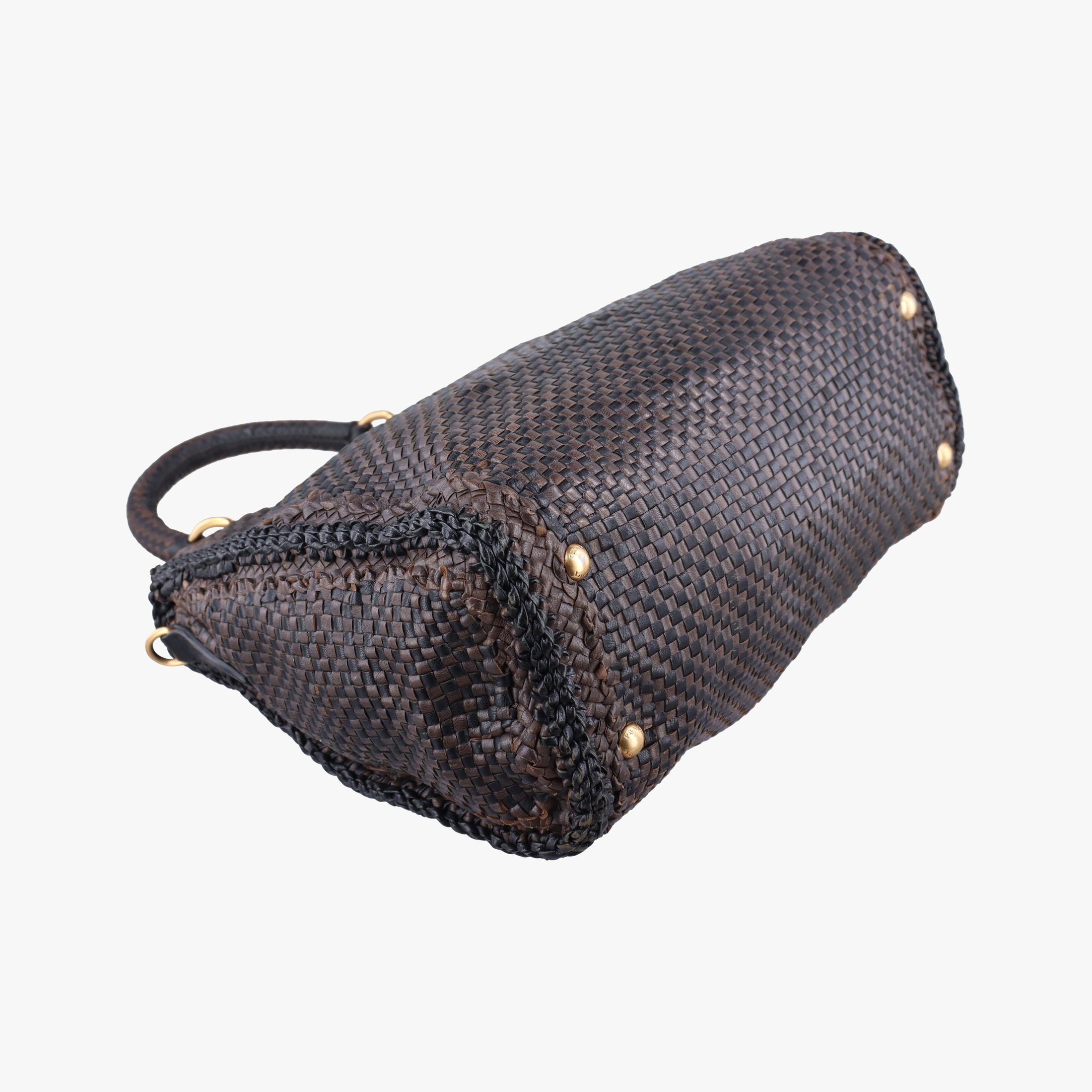 Pre-owned Prada Madras Brown leather  shoulderbag | stylenewstar