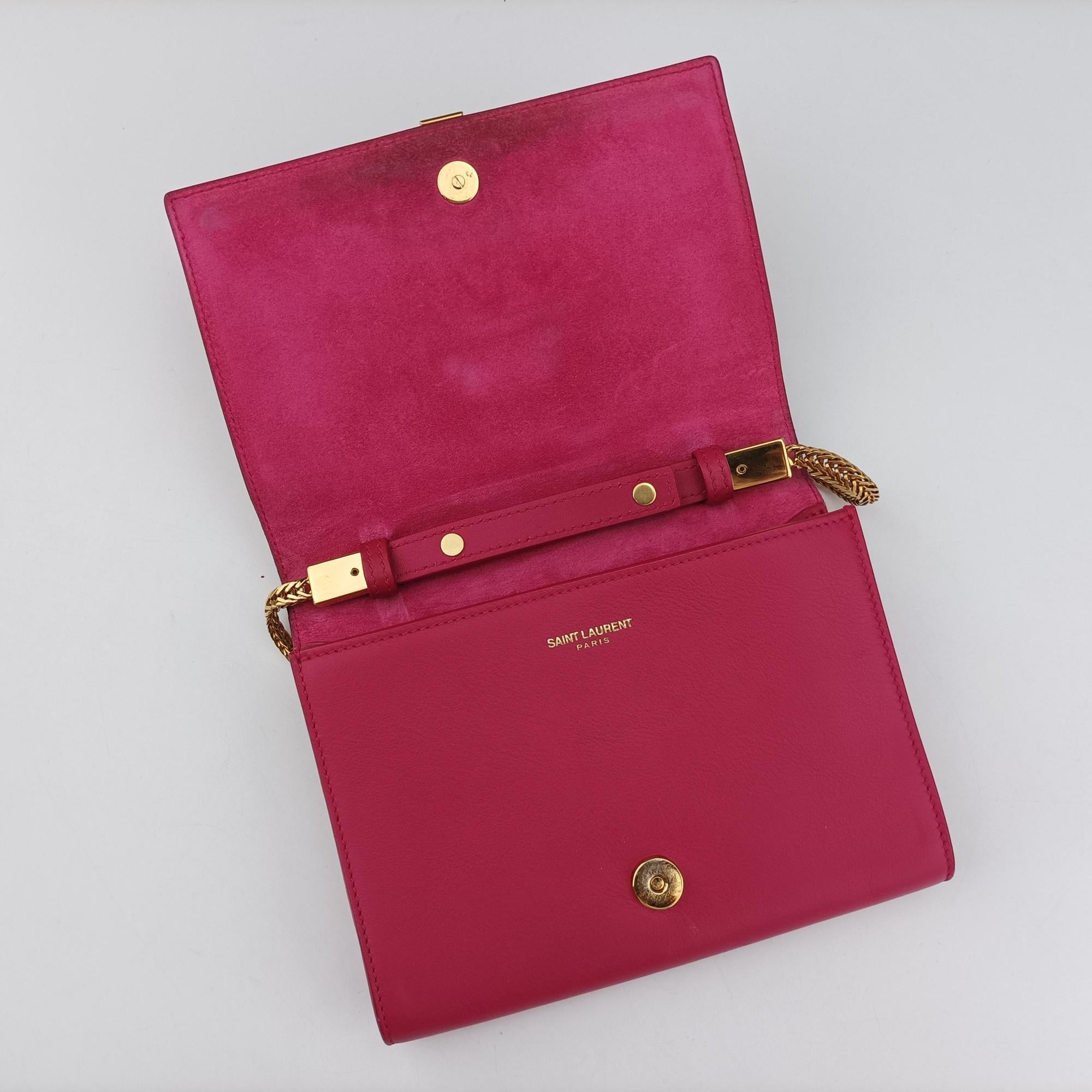 Pre-owned Yves Saint Laurent Y Line Pink Leather 311215 shoulderbag | stylenewstar