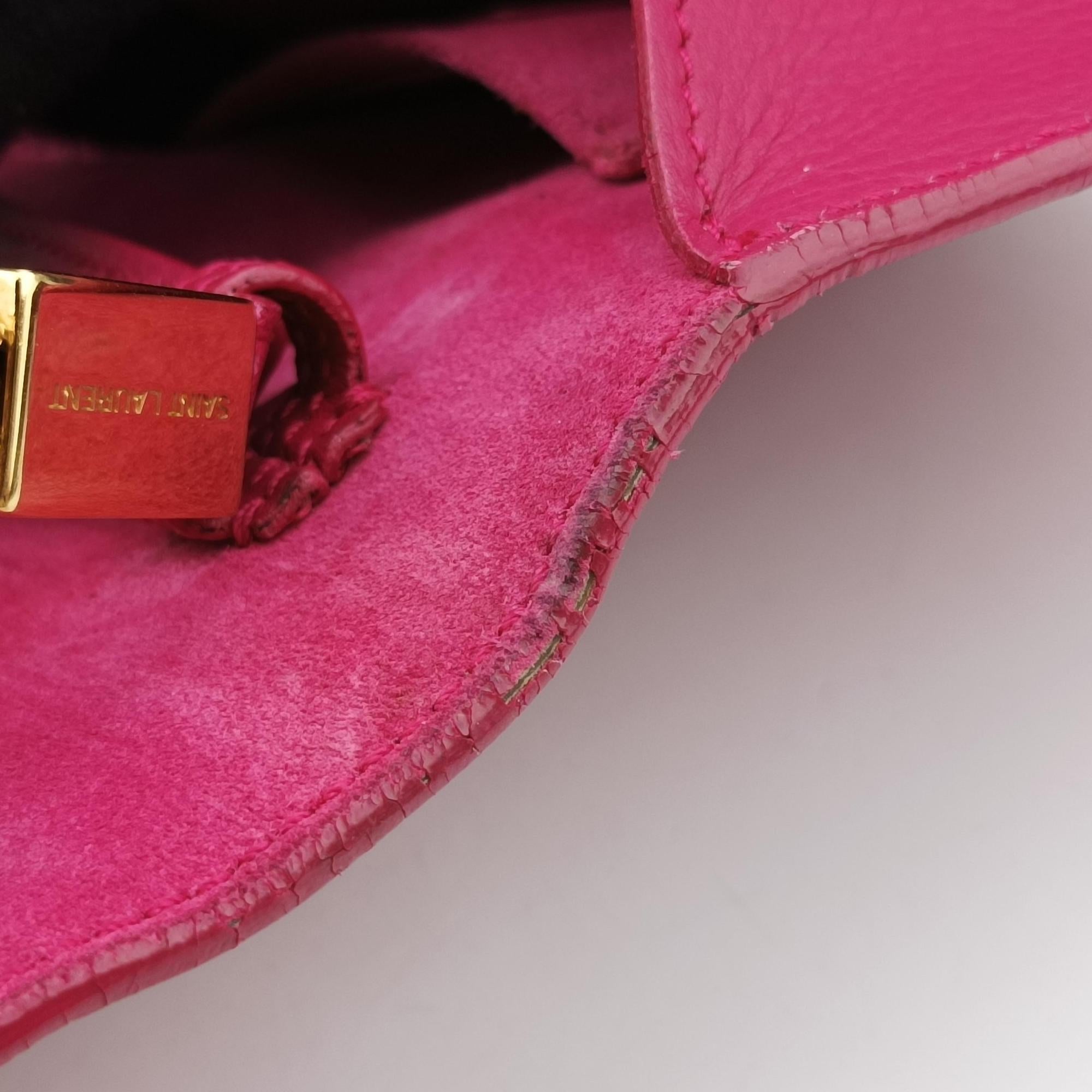 Pre-owned Yves Saint Laurent Y Line Pink Leather 311215 shoulderbag | stylenewstar