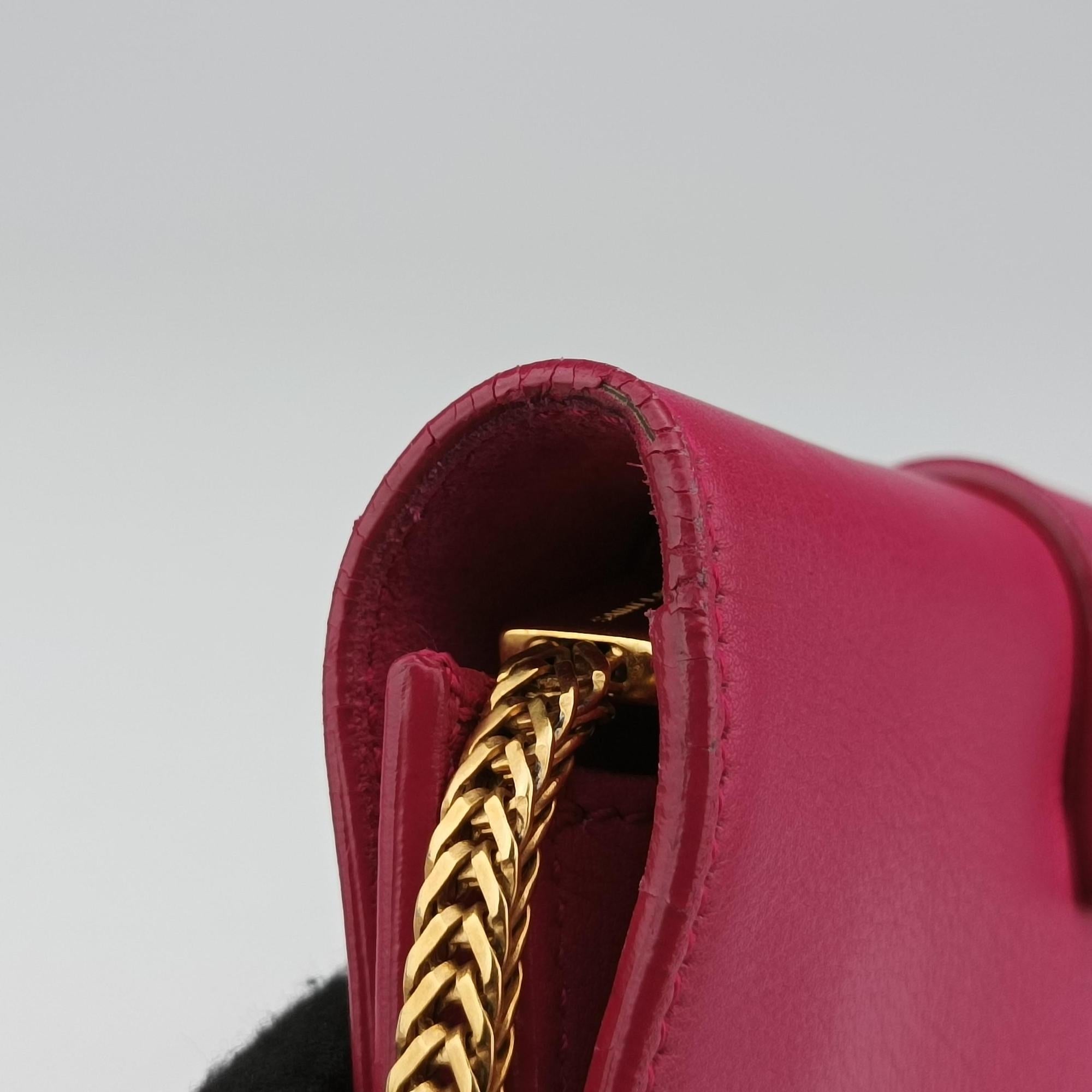 Pre-owned Yves Saint Laurent Y Line Pink Leather 311215 shoulderbag | stylenewstar