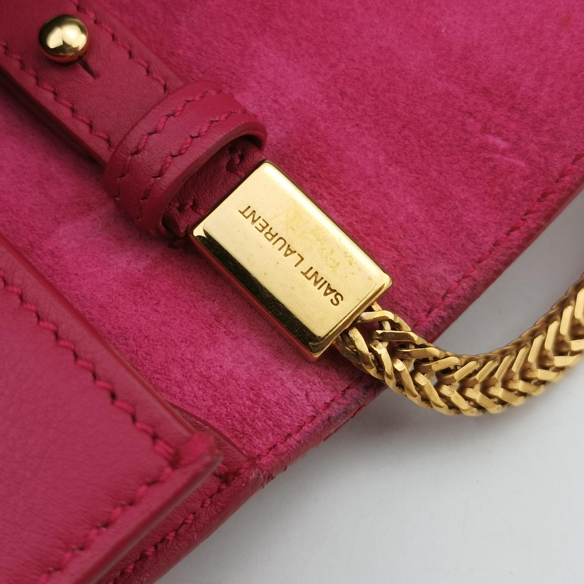 Pre-owned Yves Saint Laurent Y Line Pink Leather 311215 shoulderbag | stylenewstar