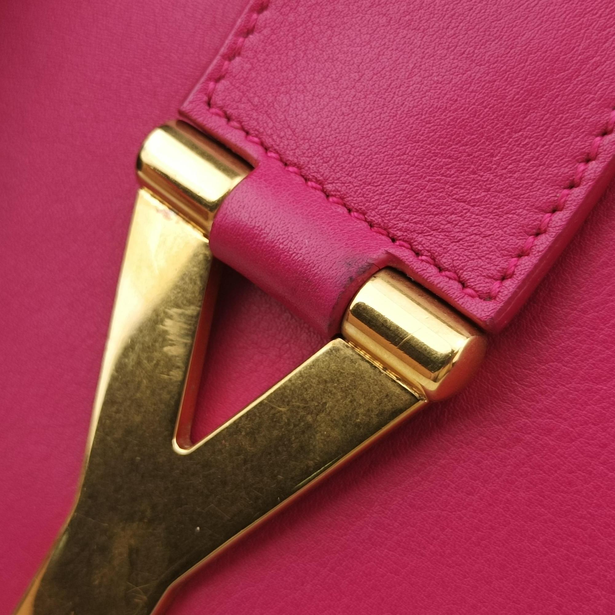 Pre-owned Yves Saint Laurent Y Line Pink Leather 311215 shoulderbag | stylenewstar