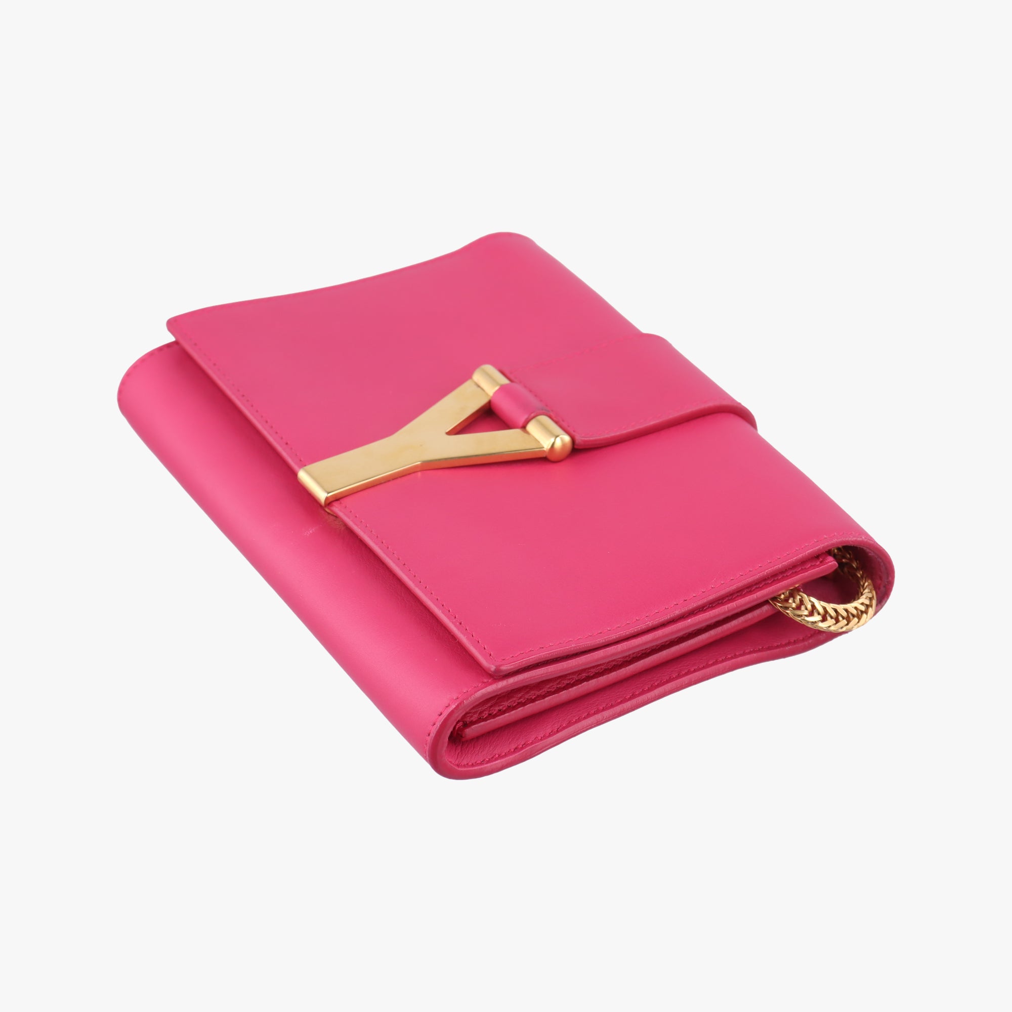 Pre-owned Yves Saint Laurent Y Line Pink Leather 311215 shoulderbag | stylenewstar