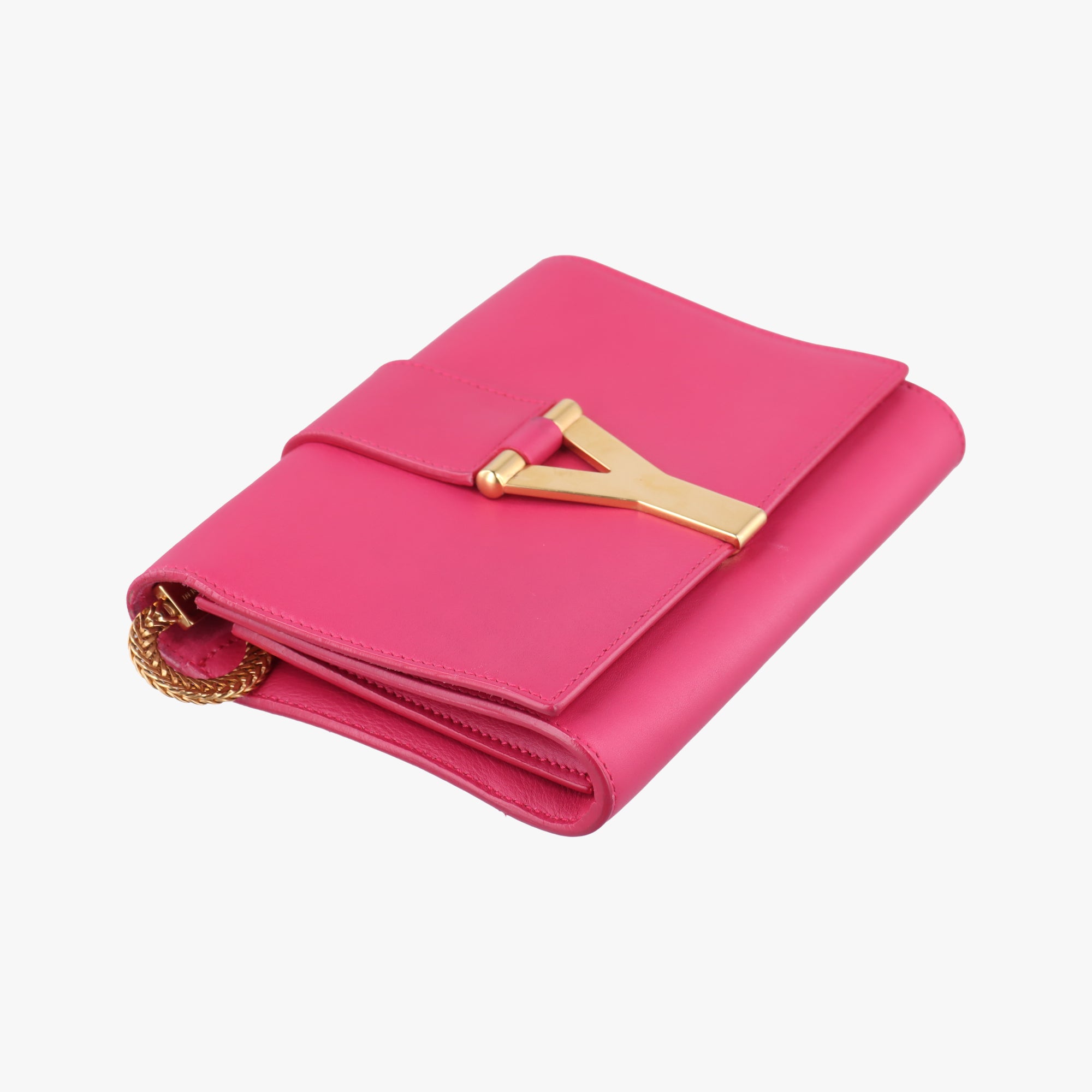 Pre-owned Yves Saint Laurent Y Line Pink Leather 311215 shoulderbag | stylenewstar