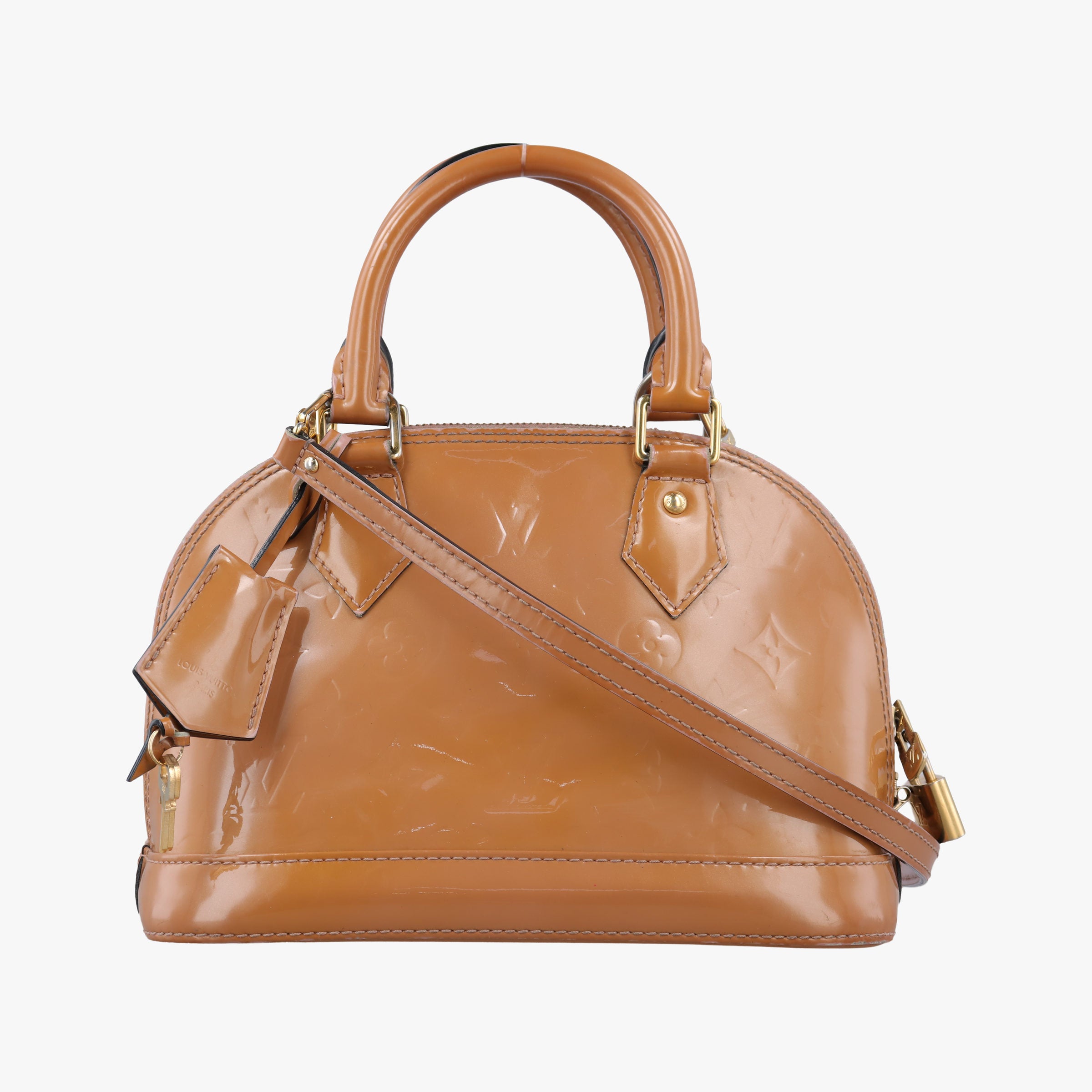 Pre-owned Louis Vuitton Alma BB Rose Velours Vernis M91585 shoulderbag | stylenewstar