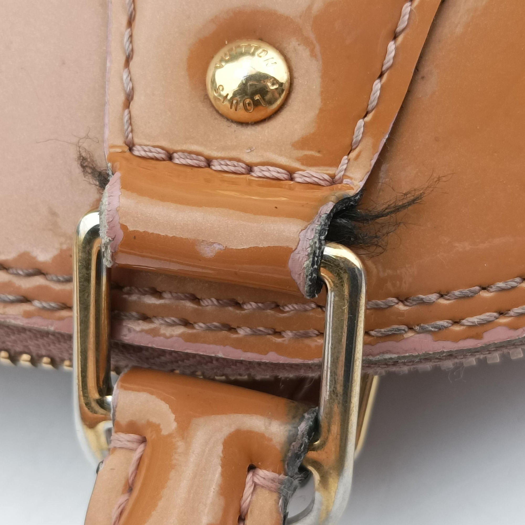 Pre-owned Louis Vuitton Alma BB Rose Velours Vernis M91585 shoulderbag | stylenewstar