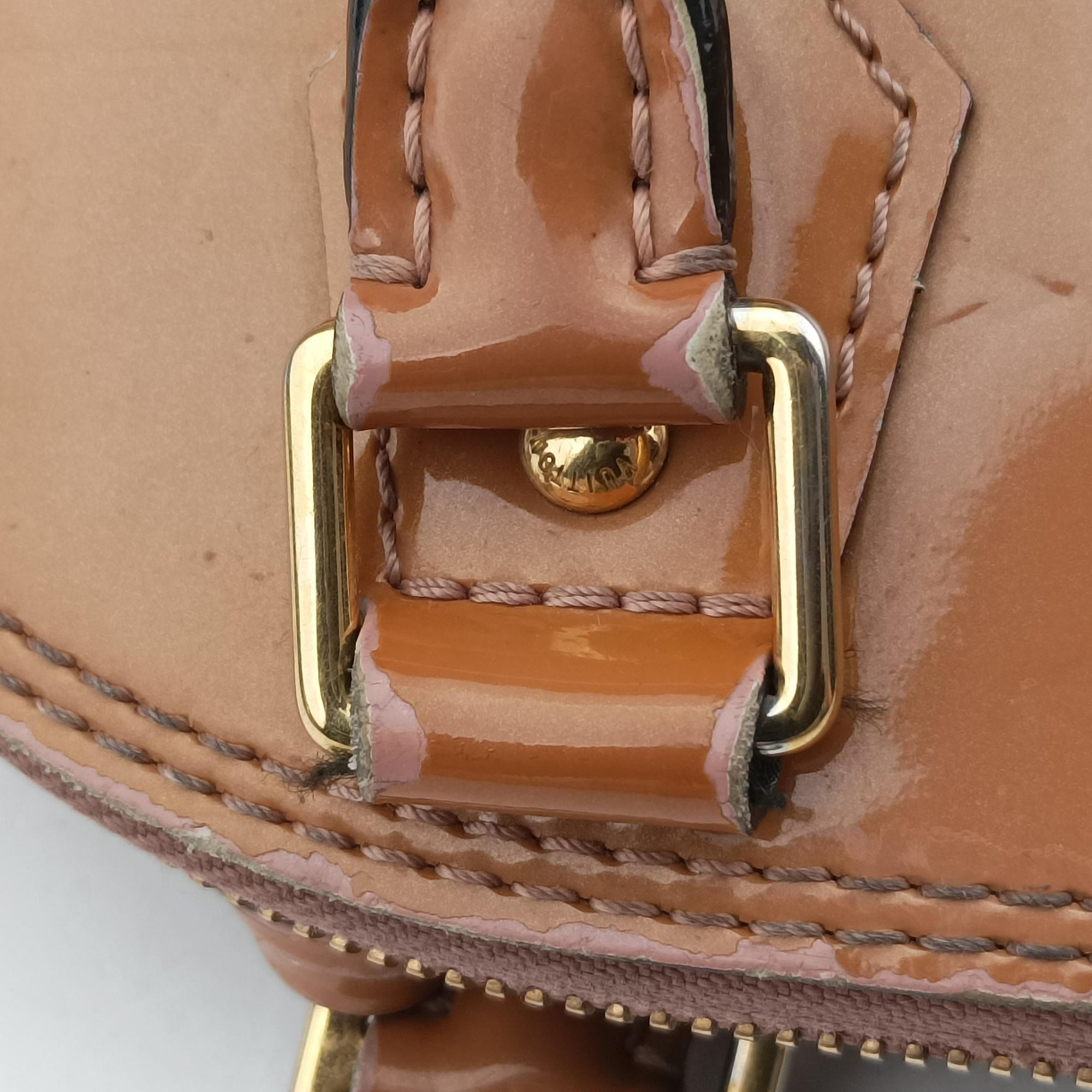 Pre-owned Louis Vuitton Alma BB Rose Velours Vernis M91585 shoulderbag | stylenewstar