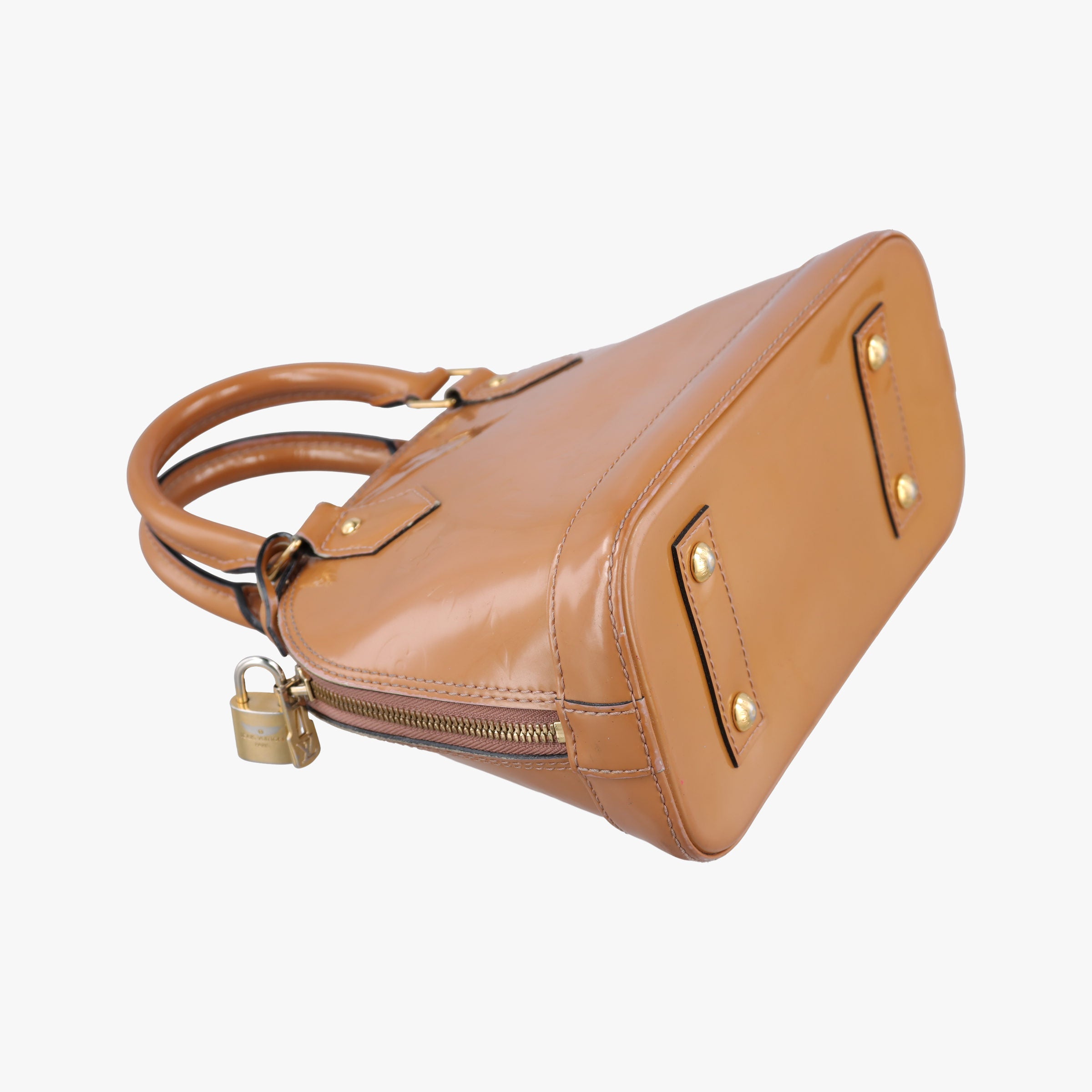 Pre-owned Louis Vuitton Alma BB Rose Velours Vernis M91585 shoulderbag | stylenewstar
