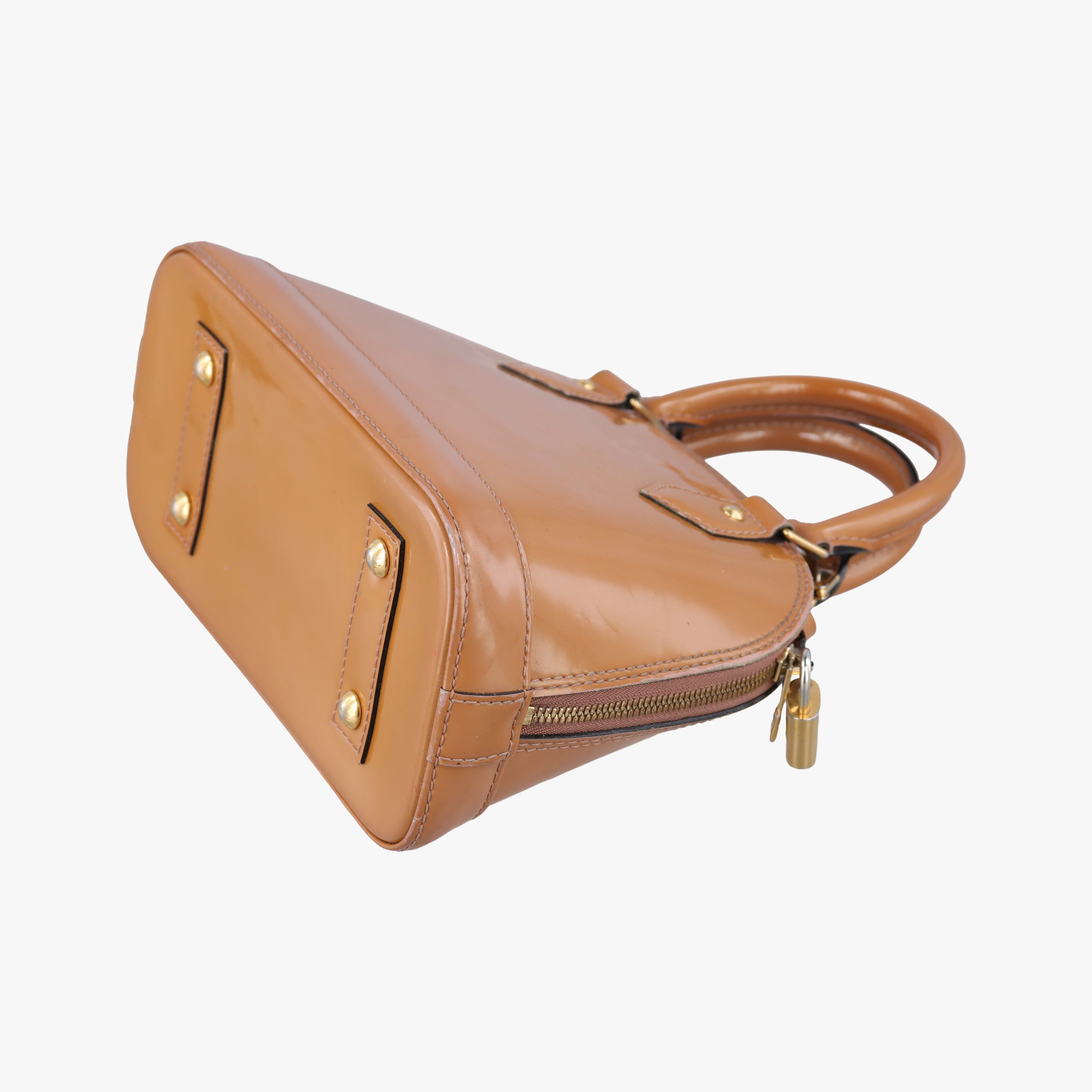 Pre-owned Louis Vuitton Alma BB Rose Velours Vernis M91585 shoulderbag | stylenewstar