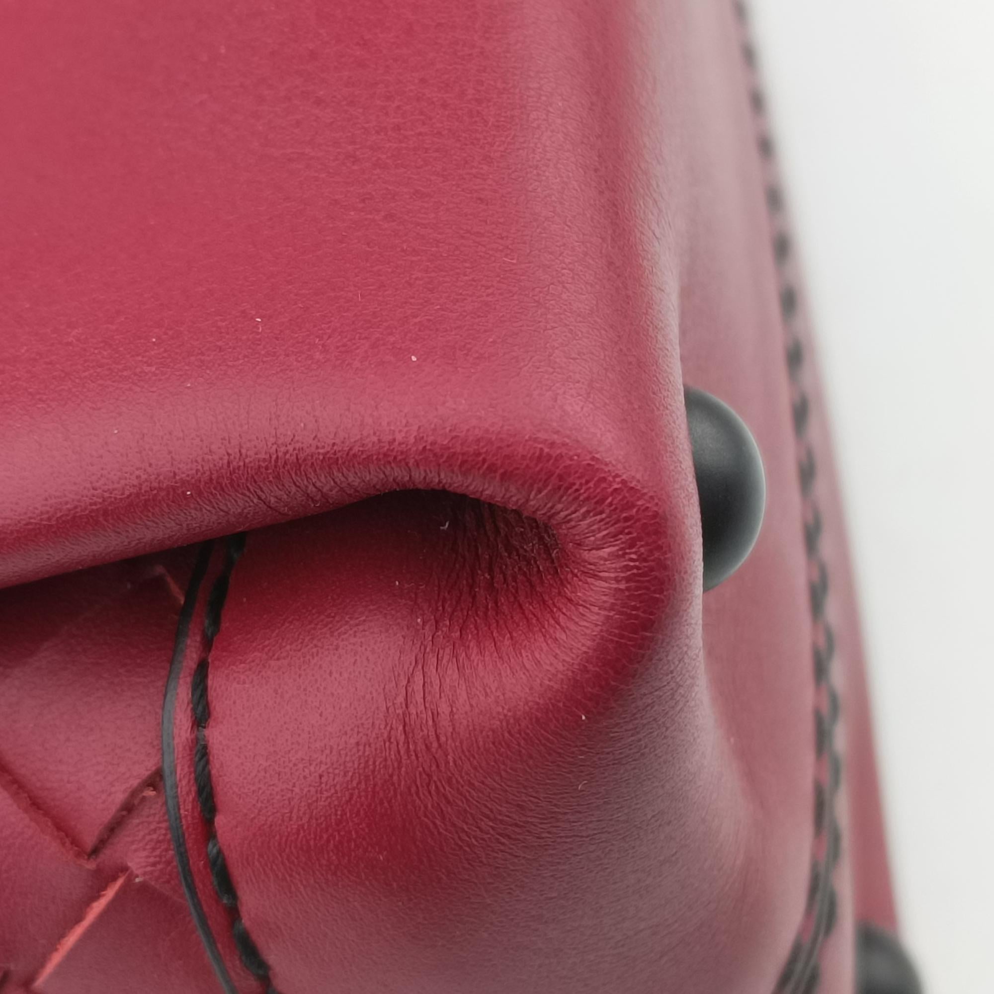 Pre-owned Bottega Veneta Piazza Red leather  shoulderbag | stylenewstar