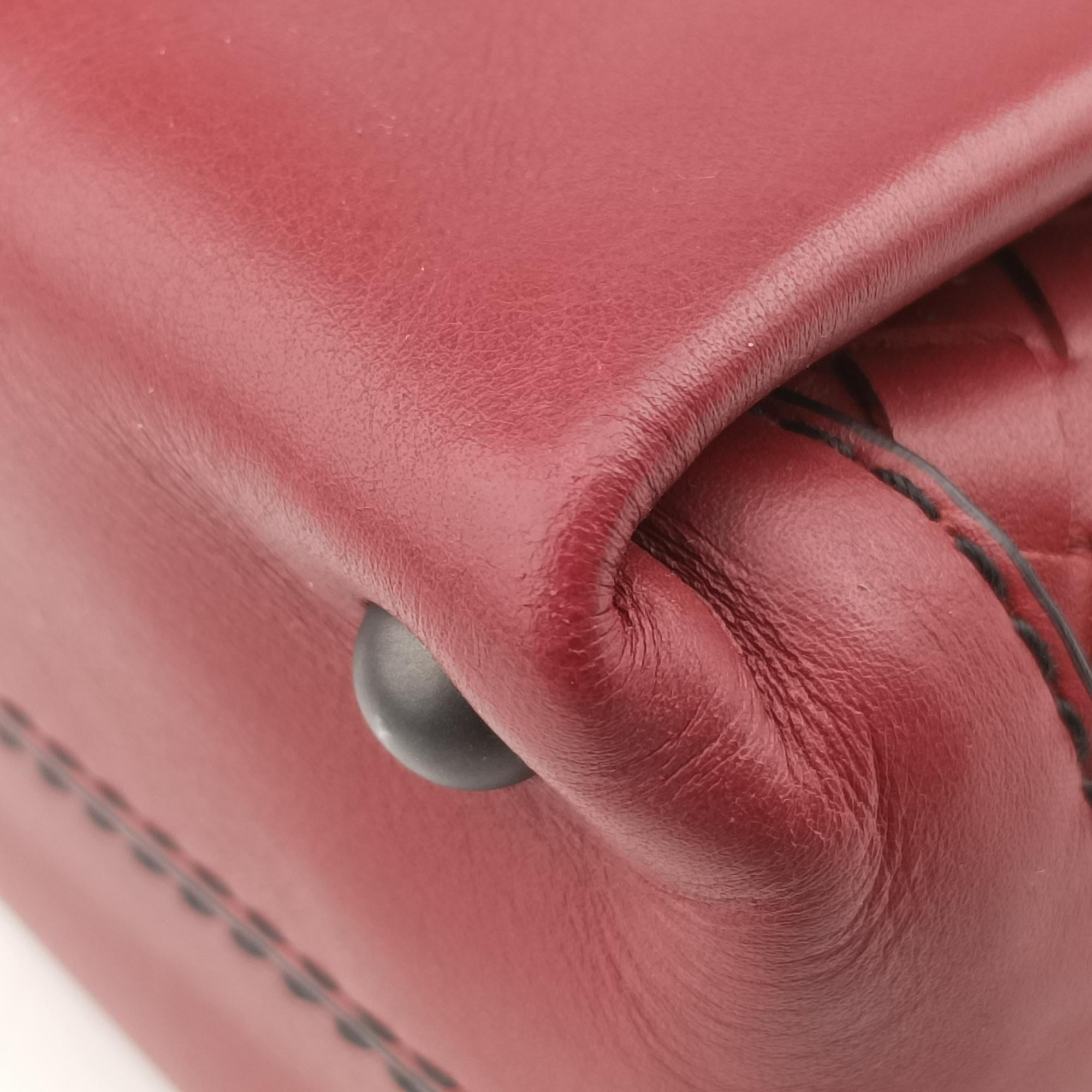 Pre-owned Bottega Veneta Piazza Red leather  shoulderbag | stylenewstar