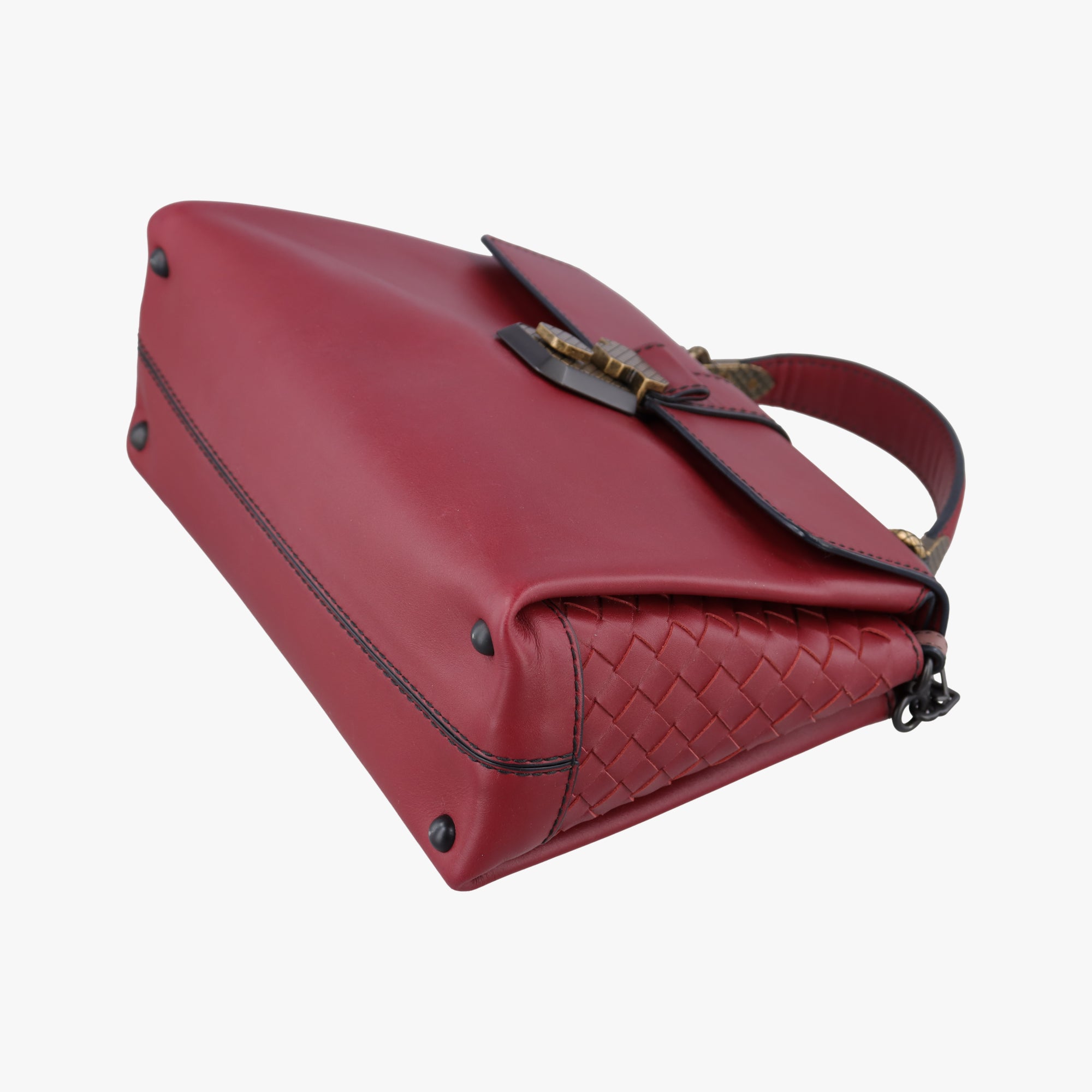 Pre-owned Bottega Veneta Piazza Red leather  shoulderbag | stylenewstar