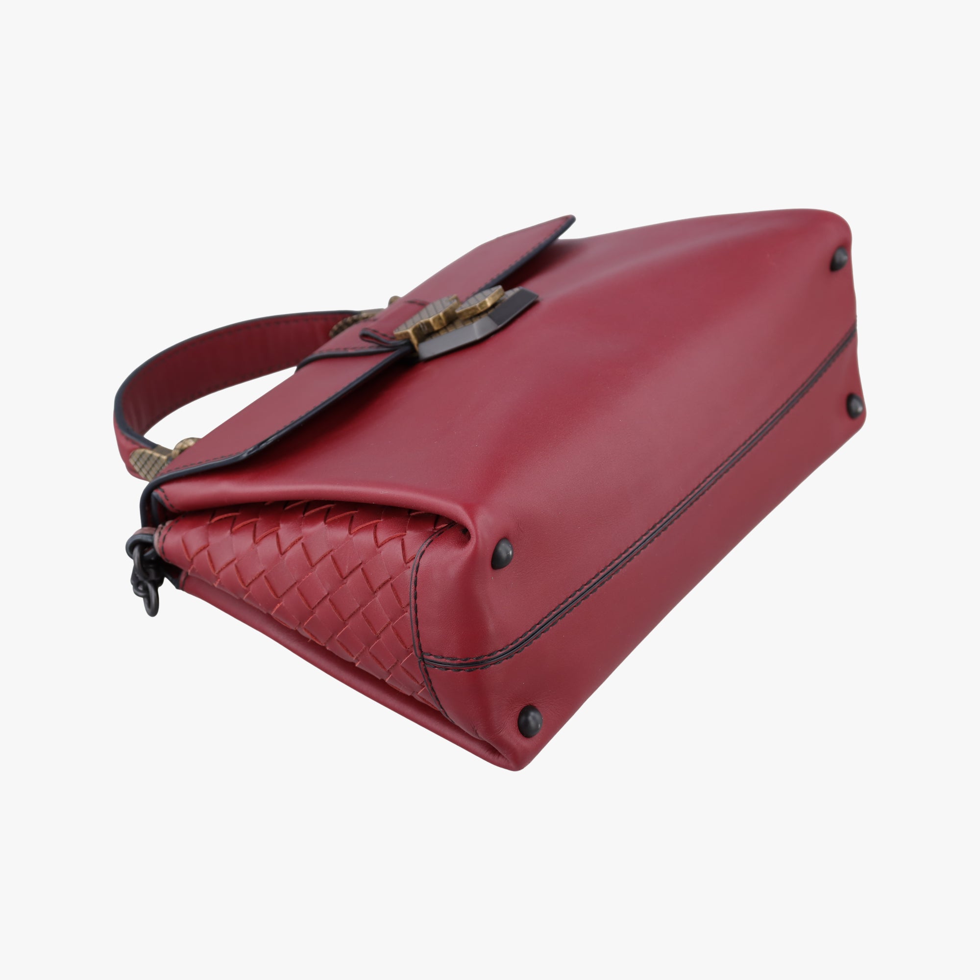 Pre-owned Bottega Veneta Piazza Red leather  shoulderbag | stylenewstar