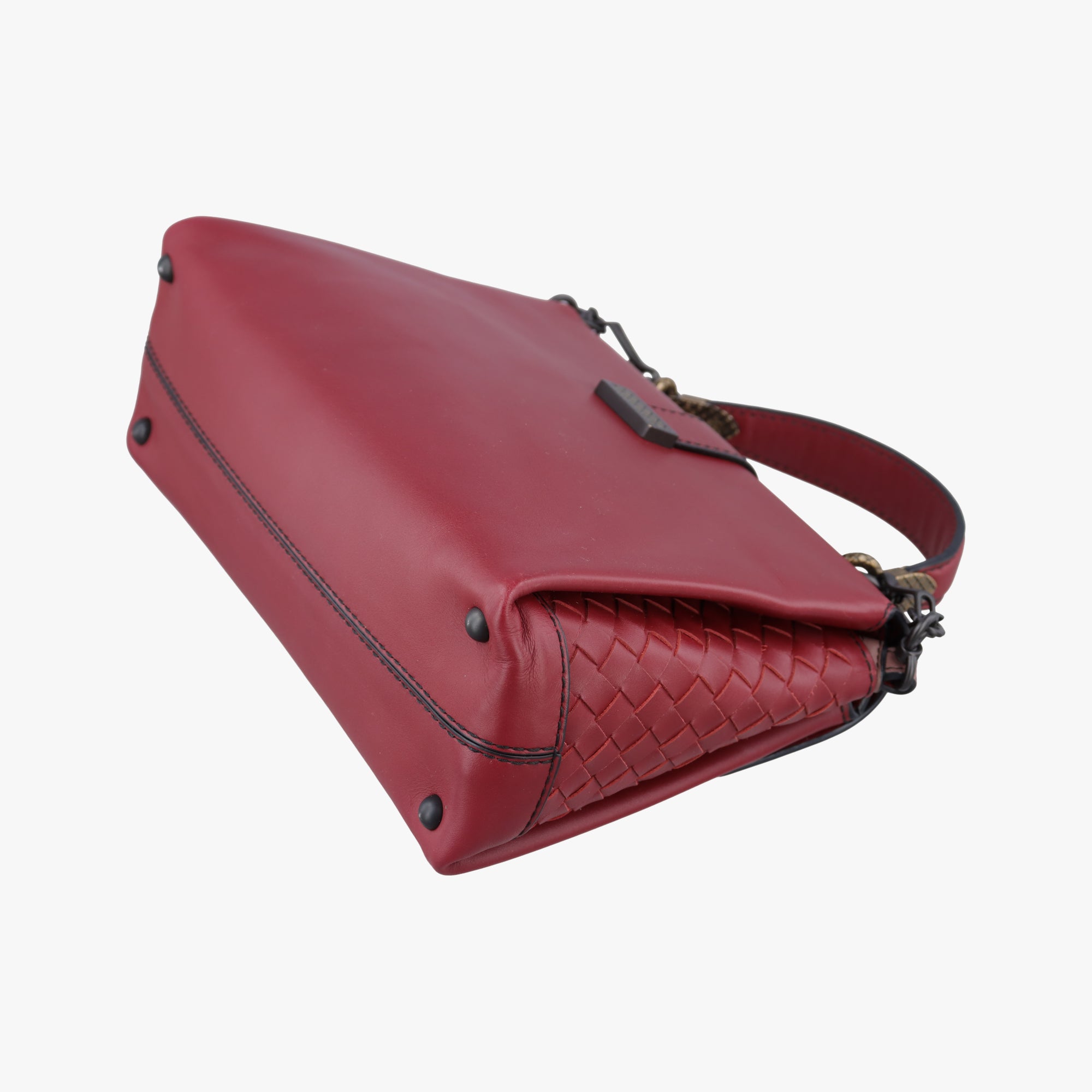 Pre-owned Bottega Veneta Piazza Red leather  shoulderbag | stylenewstar