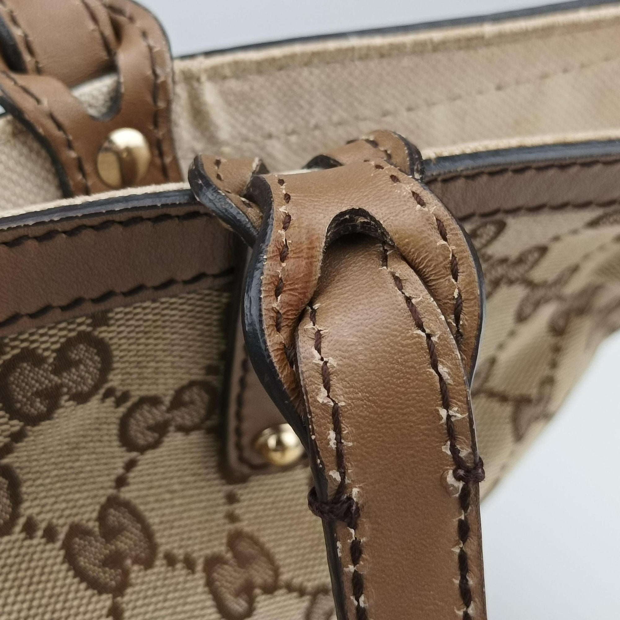 Secondhand Gucci GG Craft Brown canvas×leather 247209 shoulderbag | stylenewstar