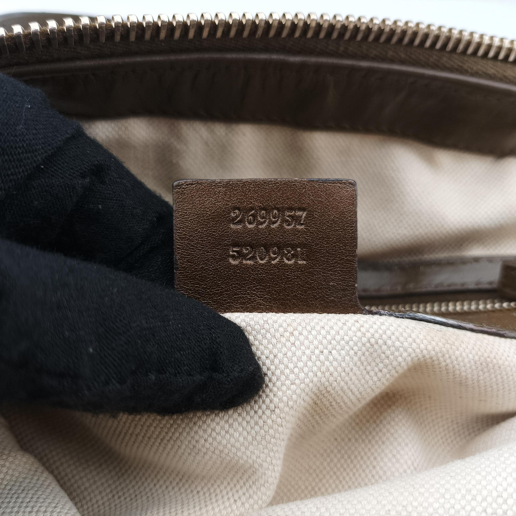Pre-owned Gucci Guccissima Heart Bit Brown canvas×Leather 269957 handbag | stylenewstar